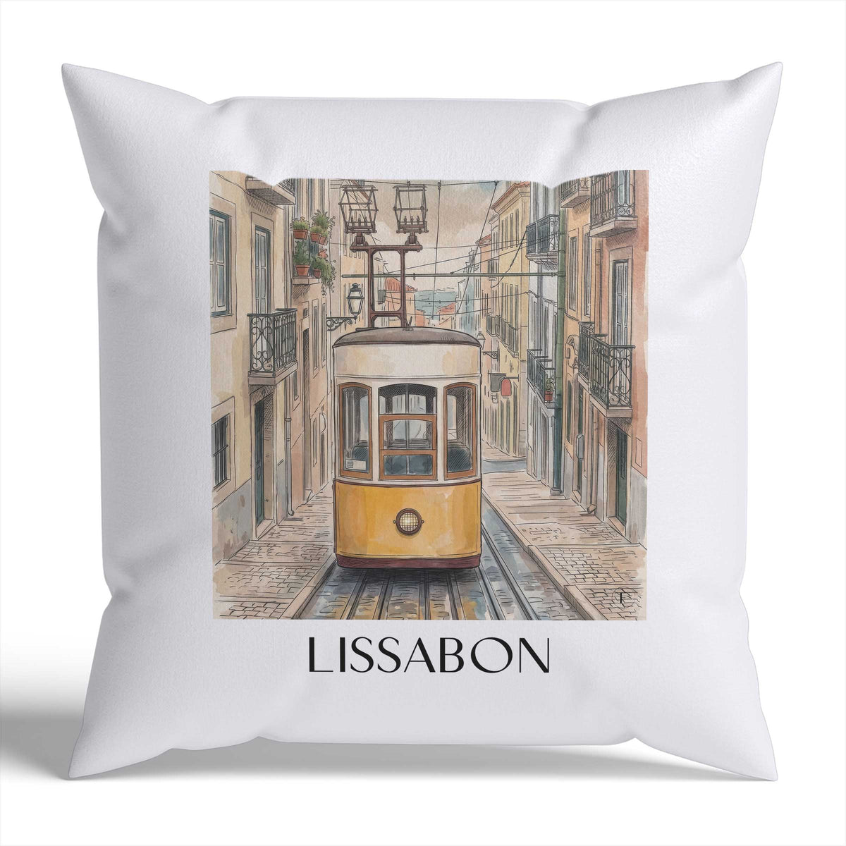 lissabon-portugal-portugal-kissenbezug-aquarell