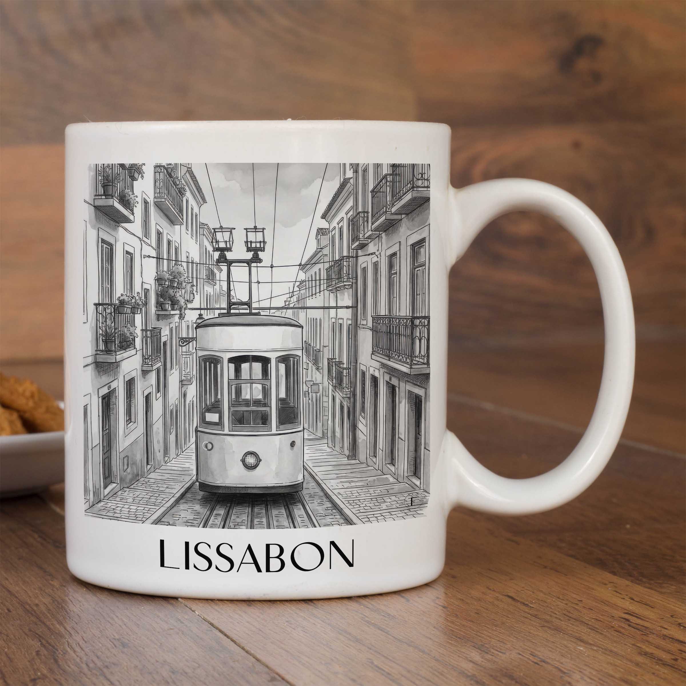lissabon-portugal-kaffeebecher-aquarell-schwarz-weiss