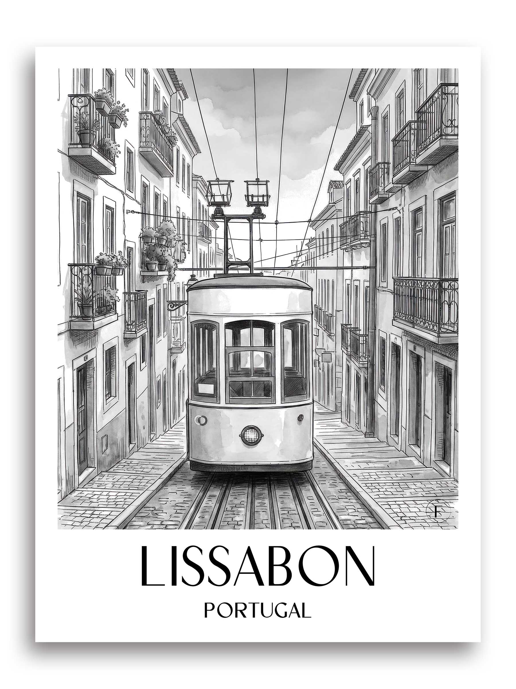 lissabon-portugal-poster-aquarell-schwarz-weiss