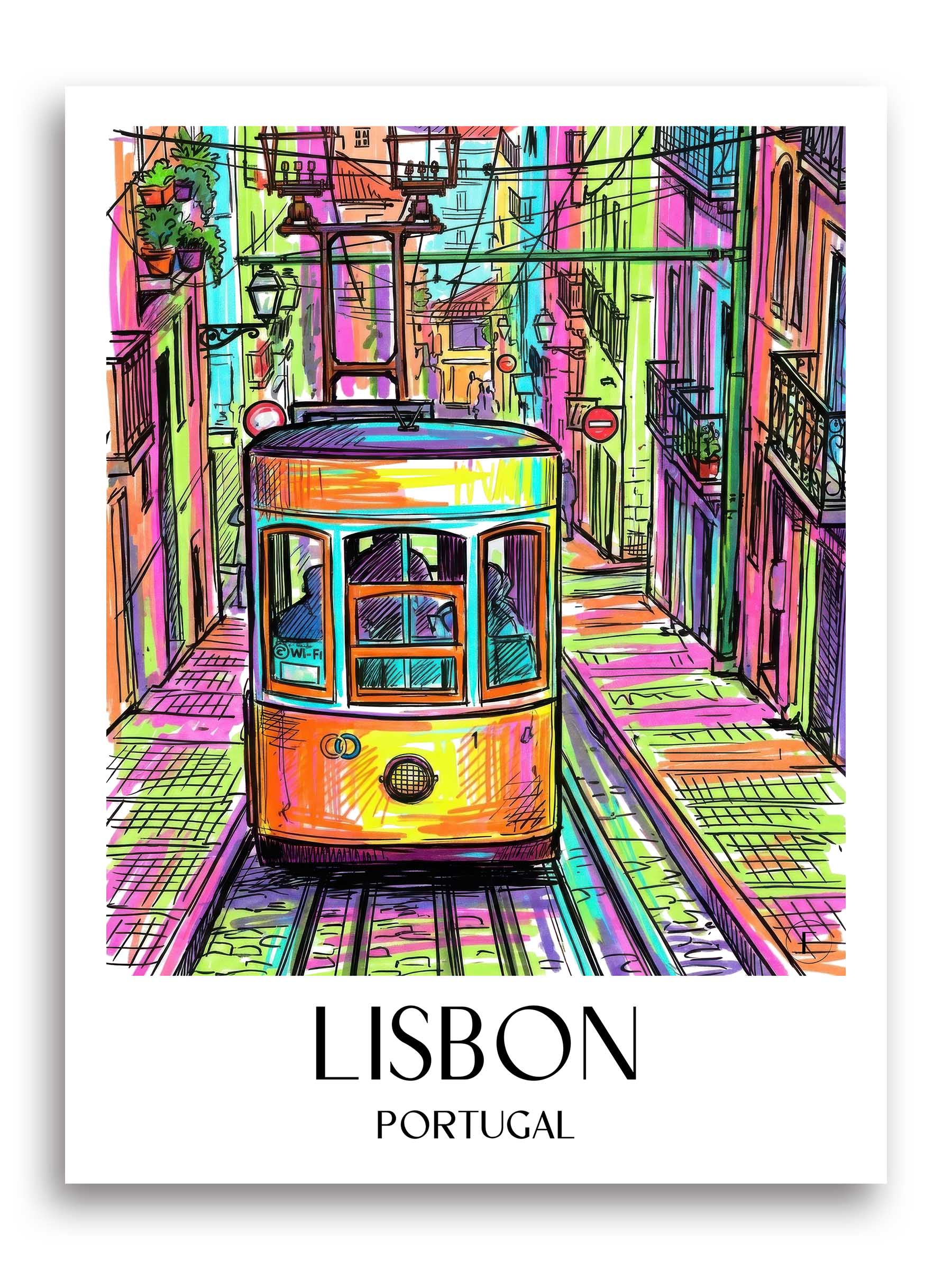 Lissabon Poster - - Portugal Kunstdruck - Tag Graffiti von A4 bis A1 - favplace