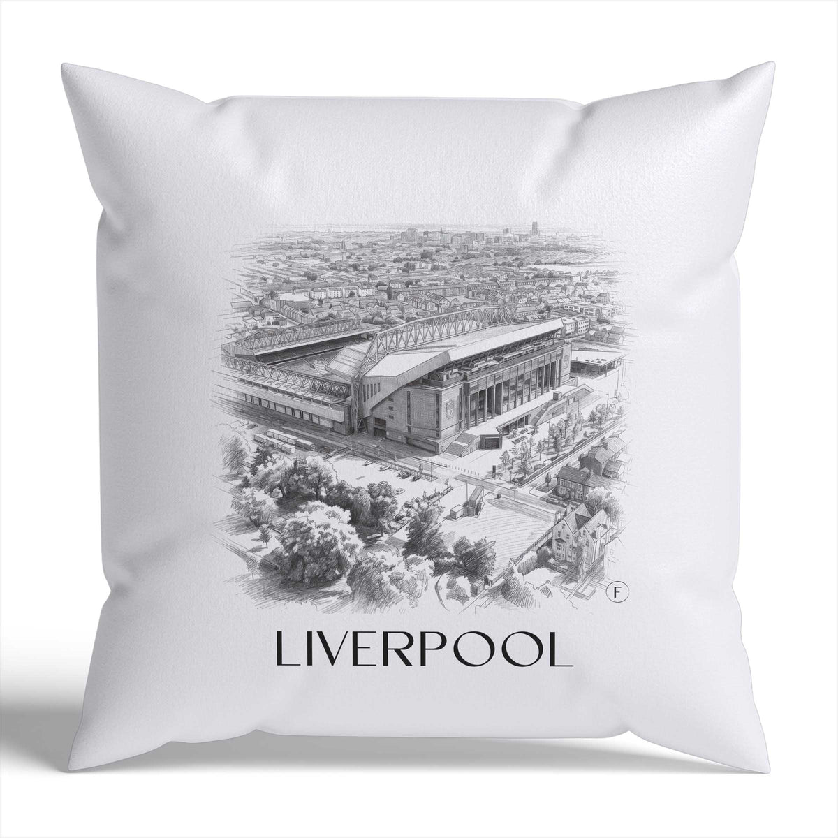Liverpool Kissenhülle - Zierkissen Bezug - England - England Kissen bzw. Kissenbezug im Zeichnung Stil - favplace