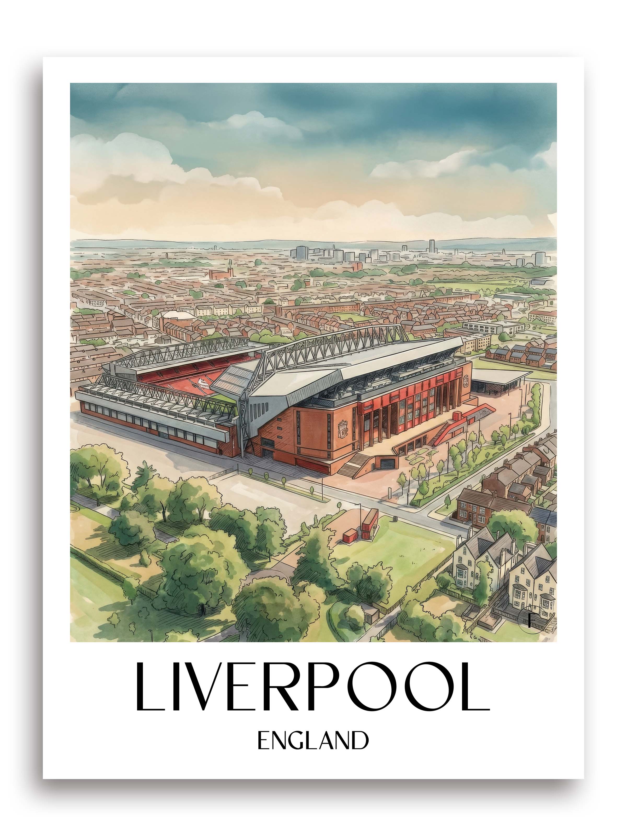 Liverpool Poster - England Kunstdruck - Aquarell von A4 bis A1 - favplace