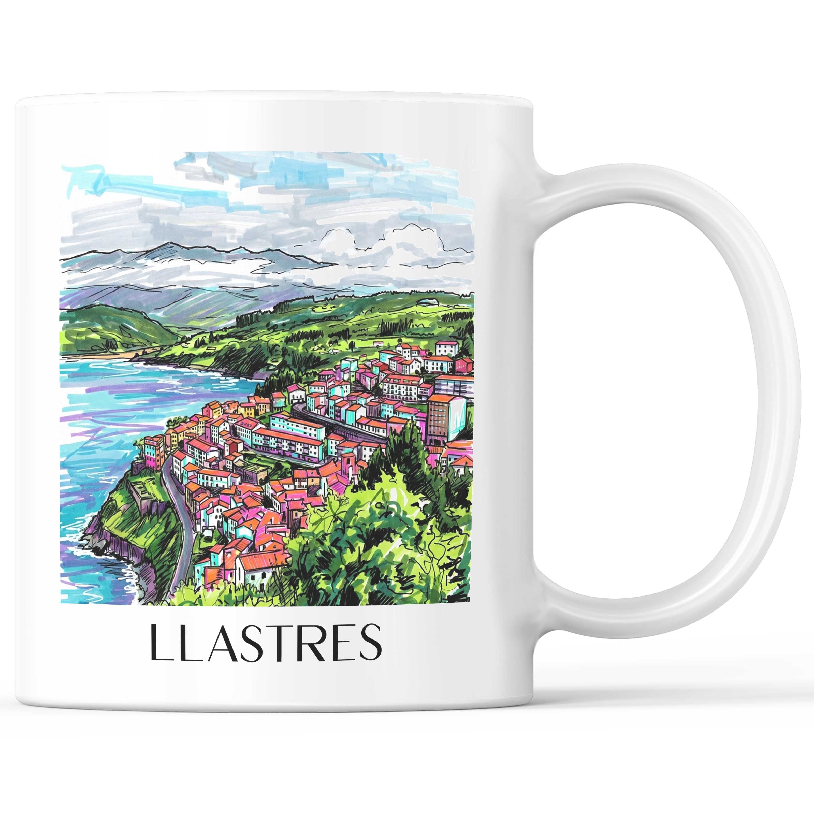 Llastres Kaffeebecher - Spanien - Spanien Becher - Kaffeetasse im Tag Graffiti Stil - favplace