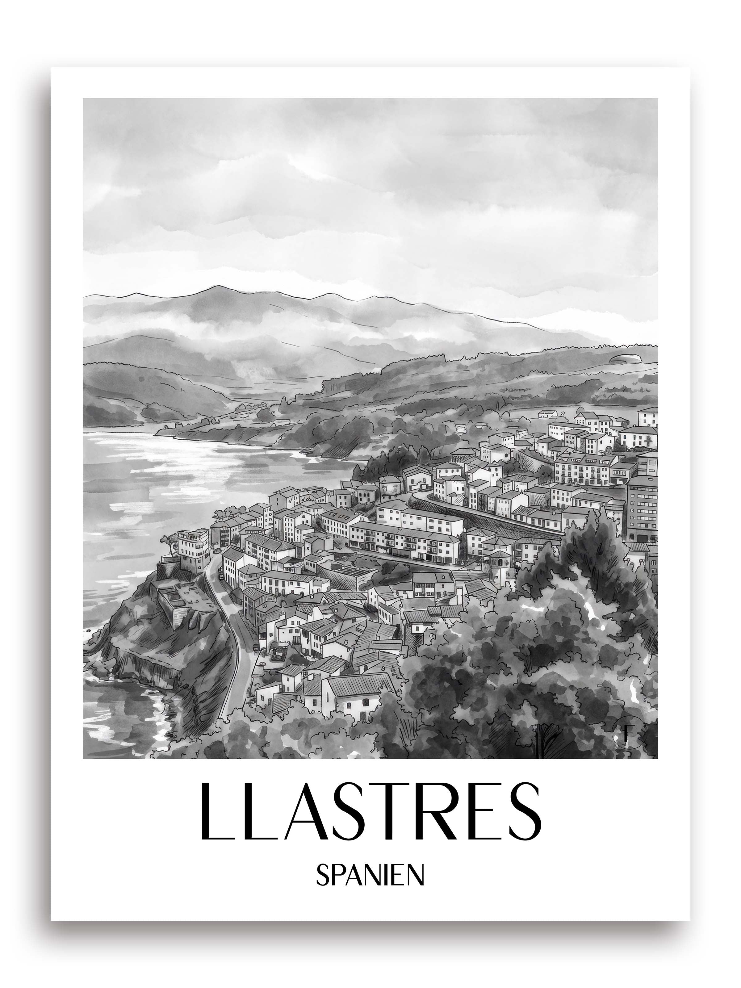 llastres-spanien-spanien-und-spanien-poster-aquarell-schwarz-weiss