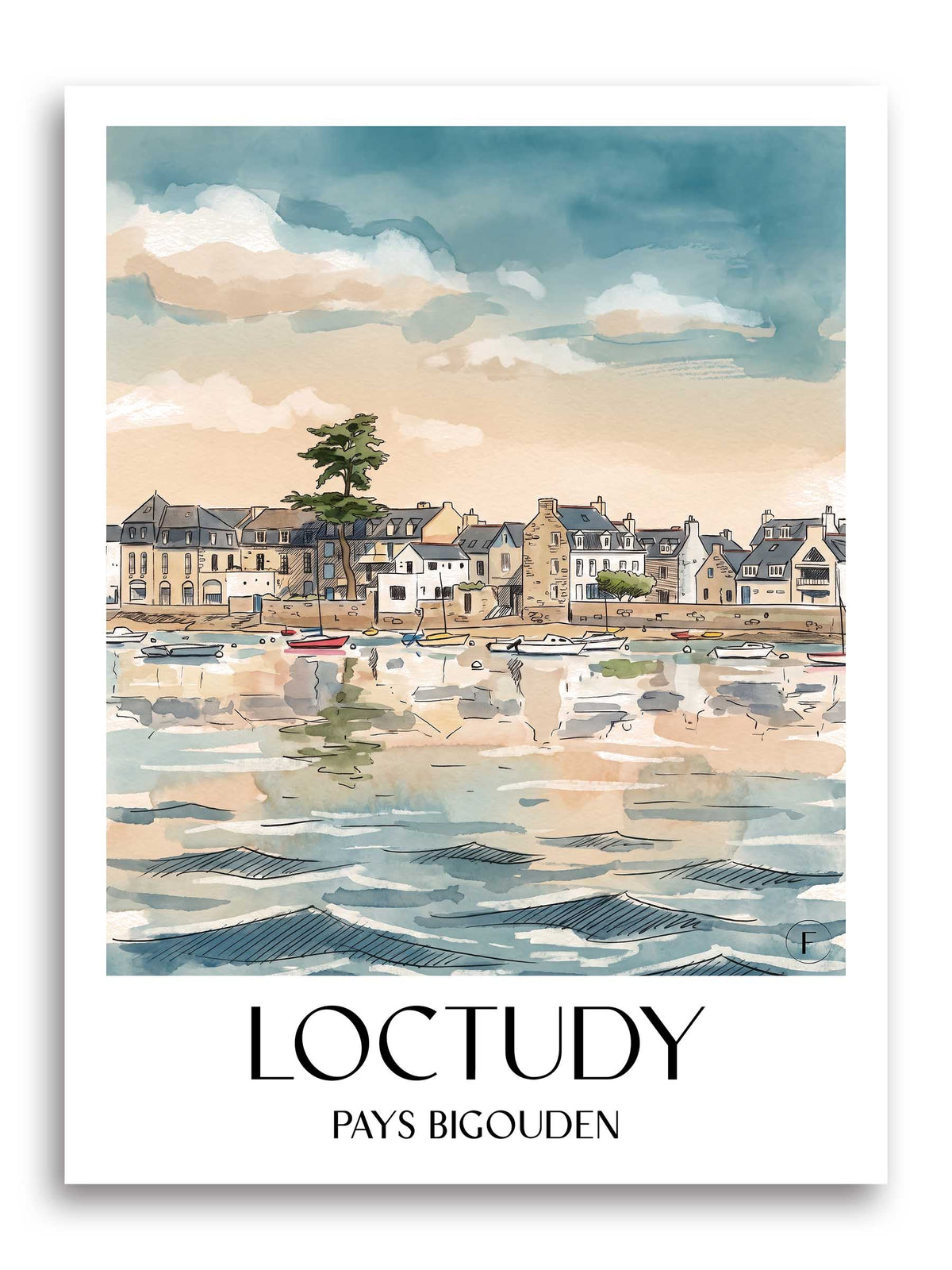 loctudy-pays-bigouden-frankreich-poster-aquarell