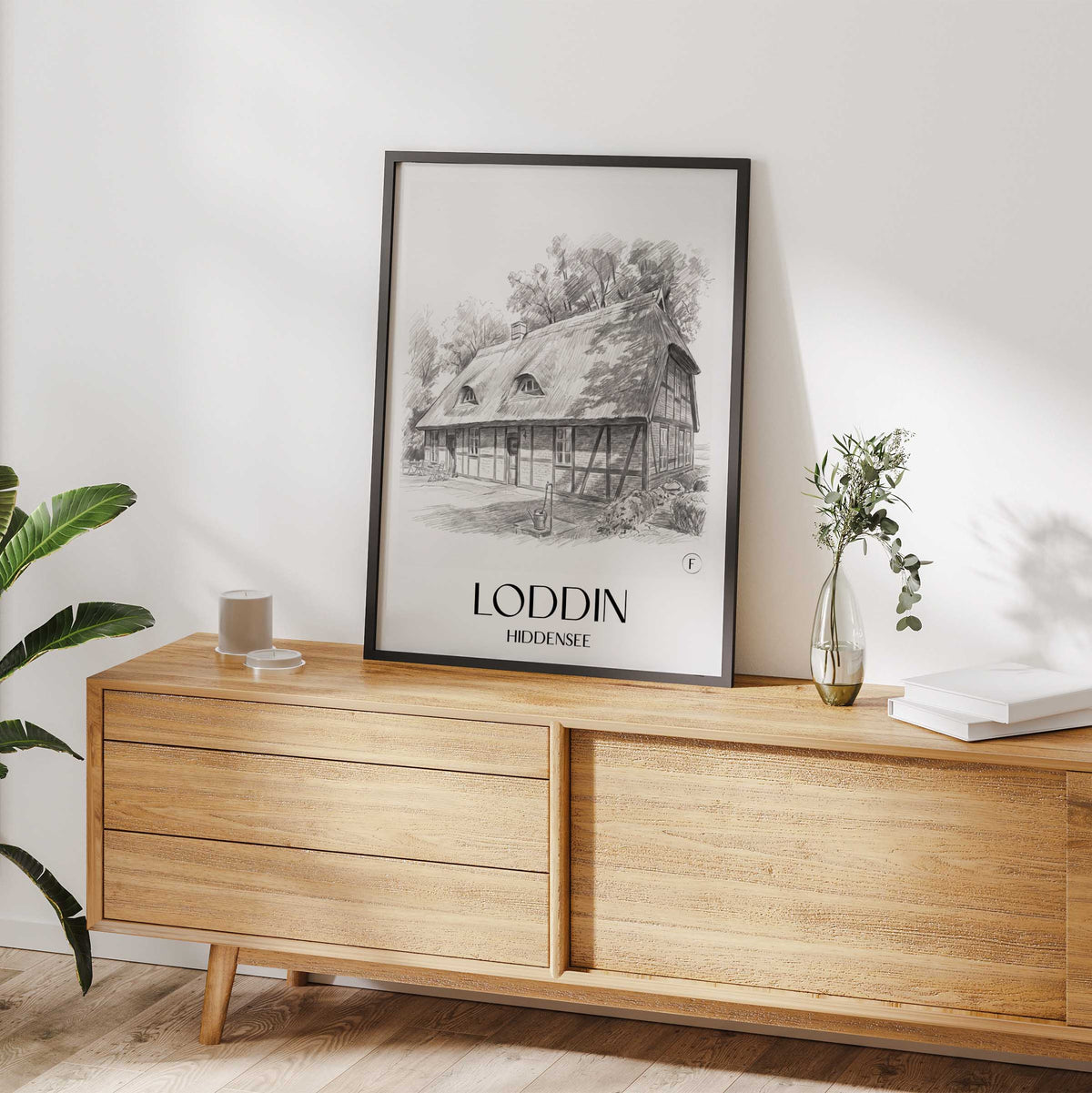 loddin-hiddensee-deutschland-poster-bleistift-zeichnung-drawing