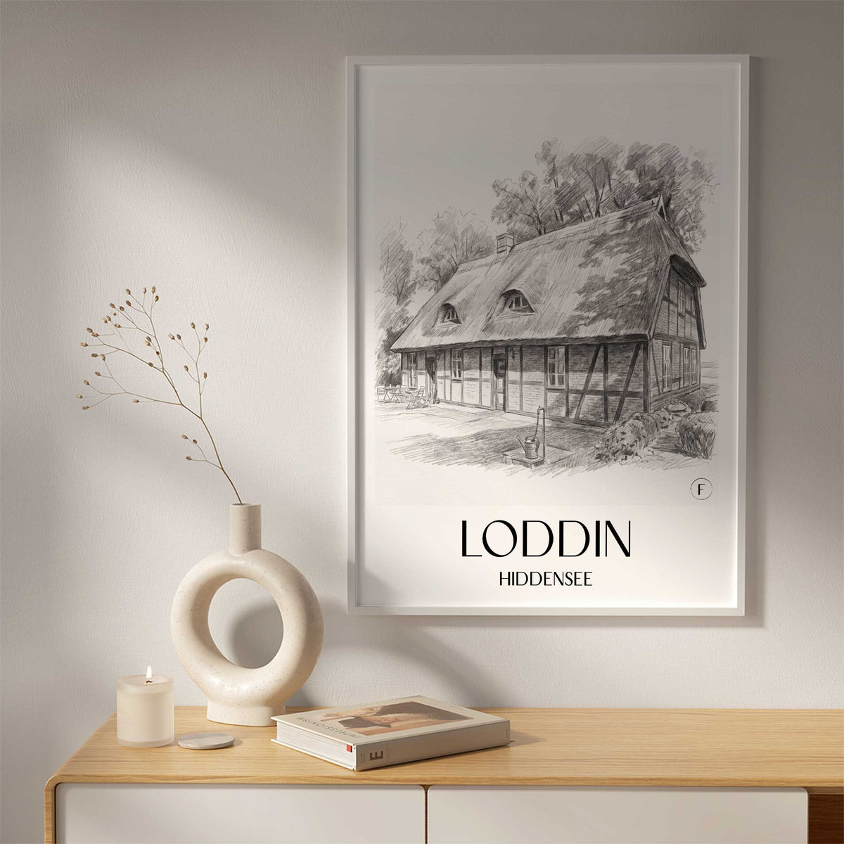 loddin-hiddensee-deutschland-poster-bleistift-zeichnung-drawing