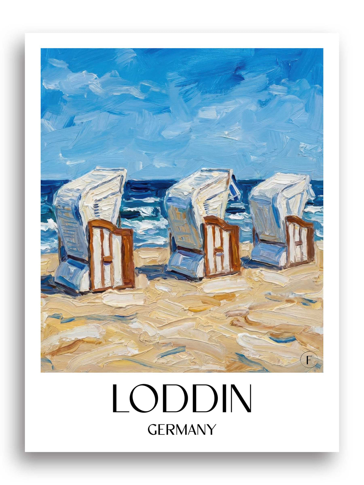 Loddin Poster - Usedom - Deutschland Kunstdruck - Ölgemälde von A4 bis A1 - favplace