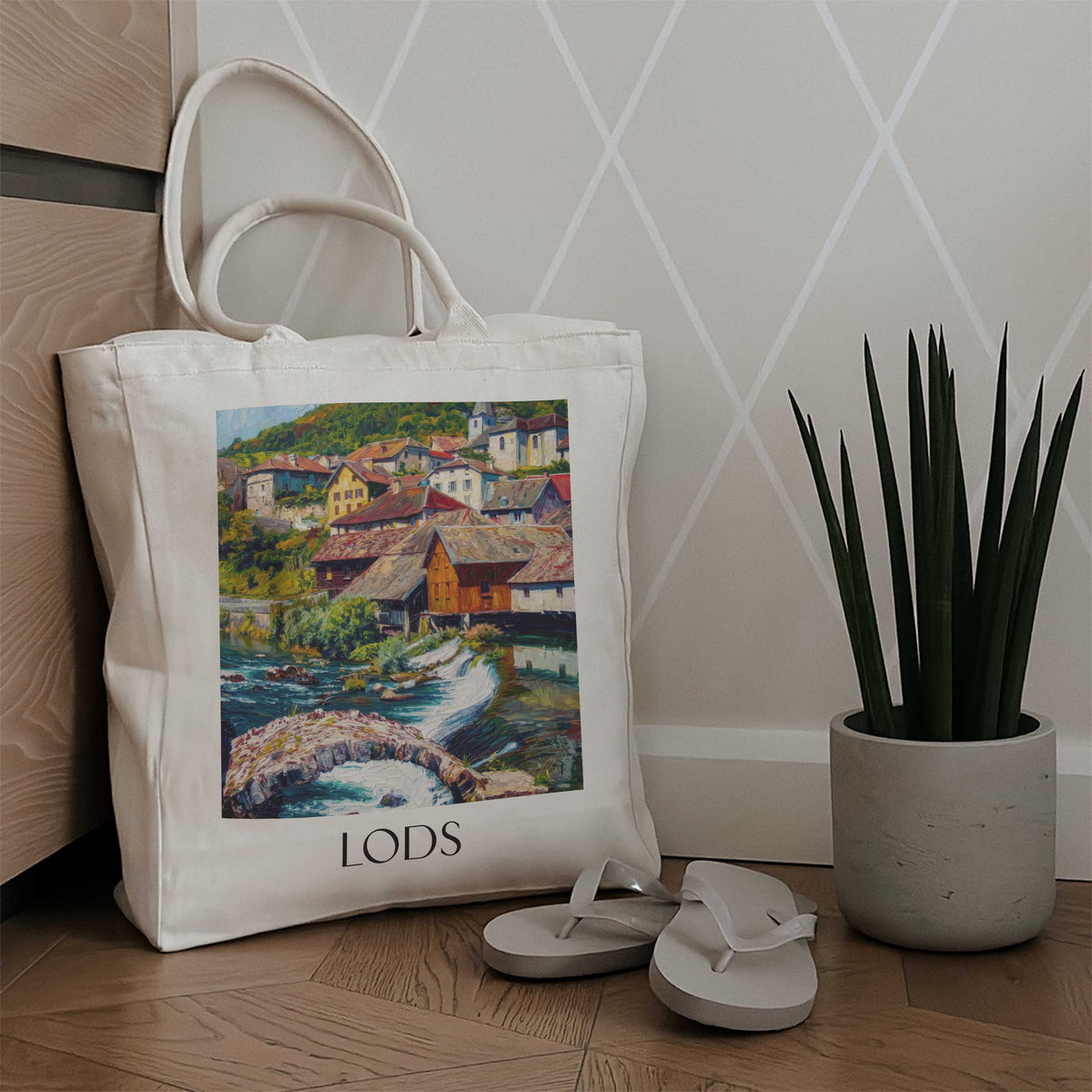 lods-vallée-de-la-loue-frankreich-einkaufstasche-oil-painting-oelgemaelde
