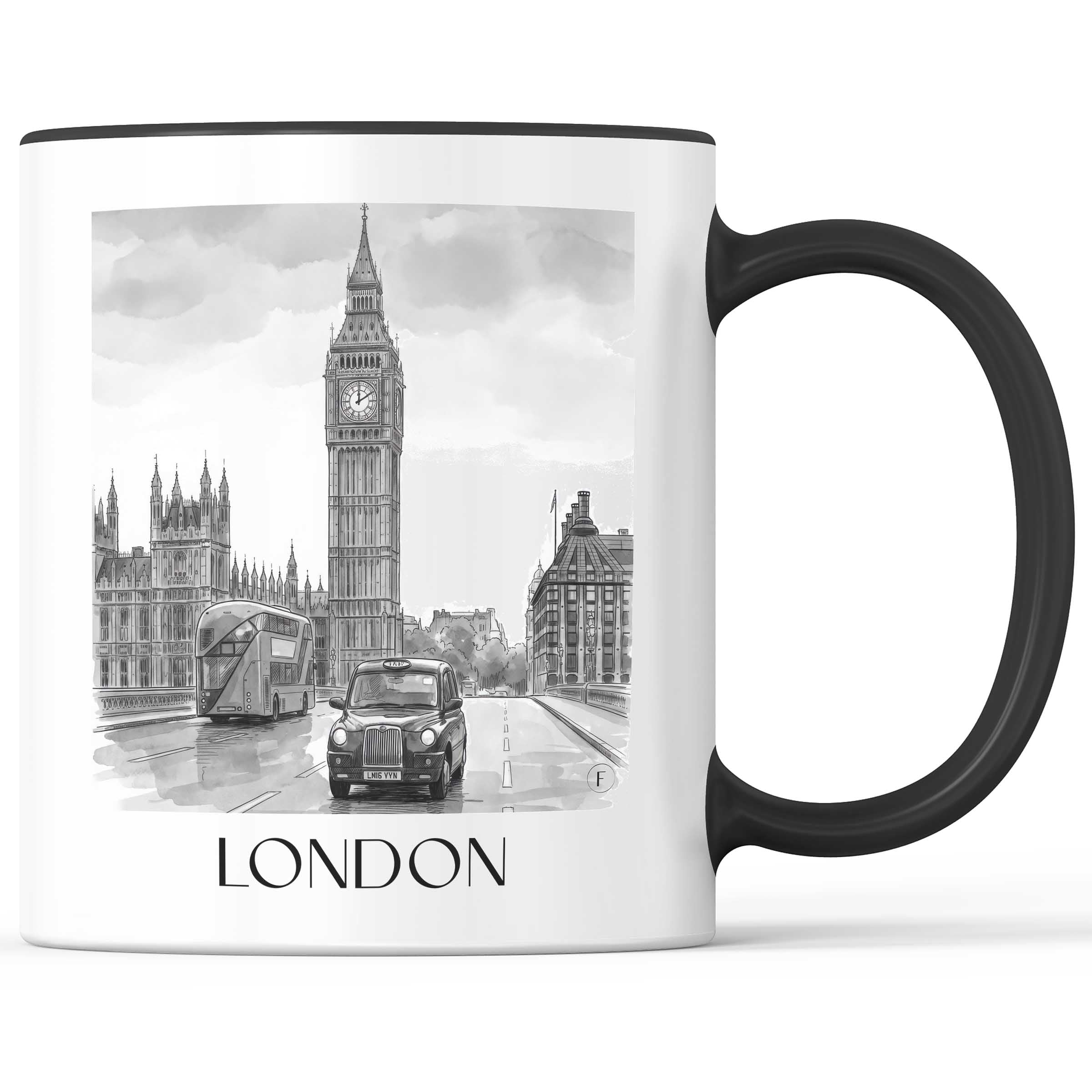 london-england-kaffeebecher-aquarell-schwarz-weiss