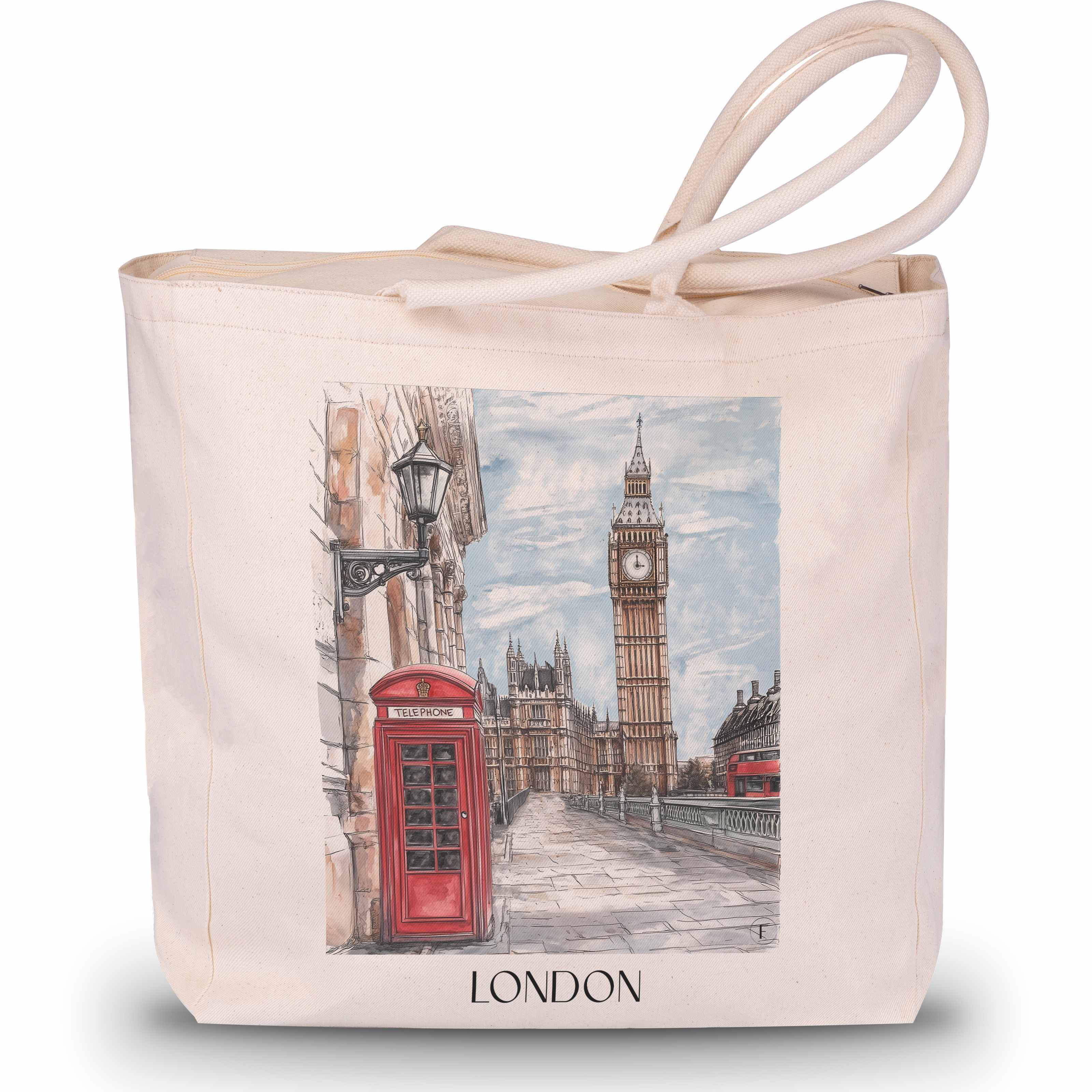 London - England Tote Bag - Einkaufstasche im Aquarell Stil - favplace