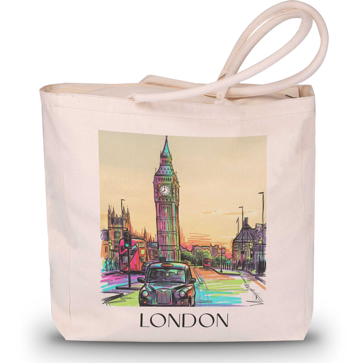London - England Tote Bag - Einkaufstasche im Tag Graffiti Stil - favplace