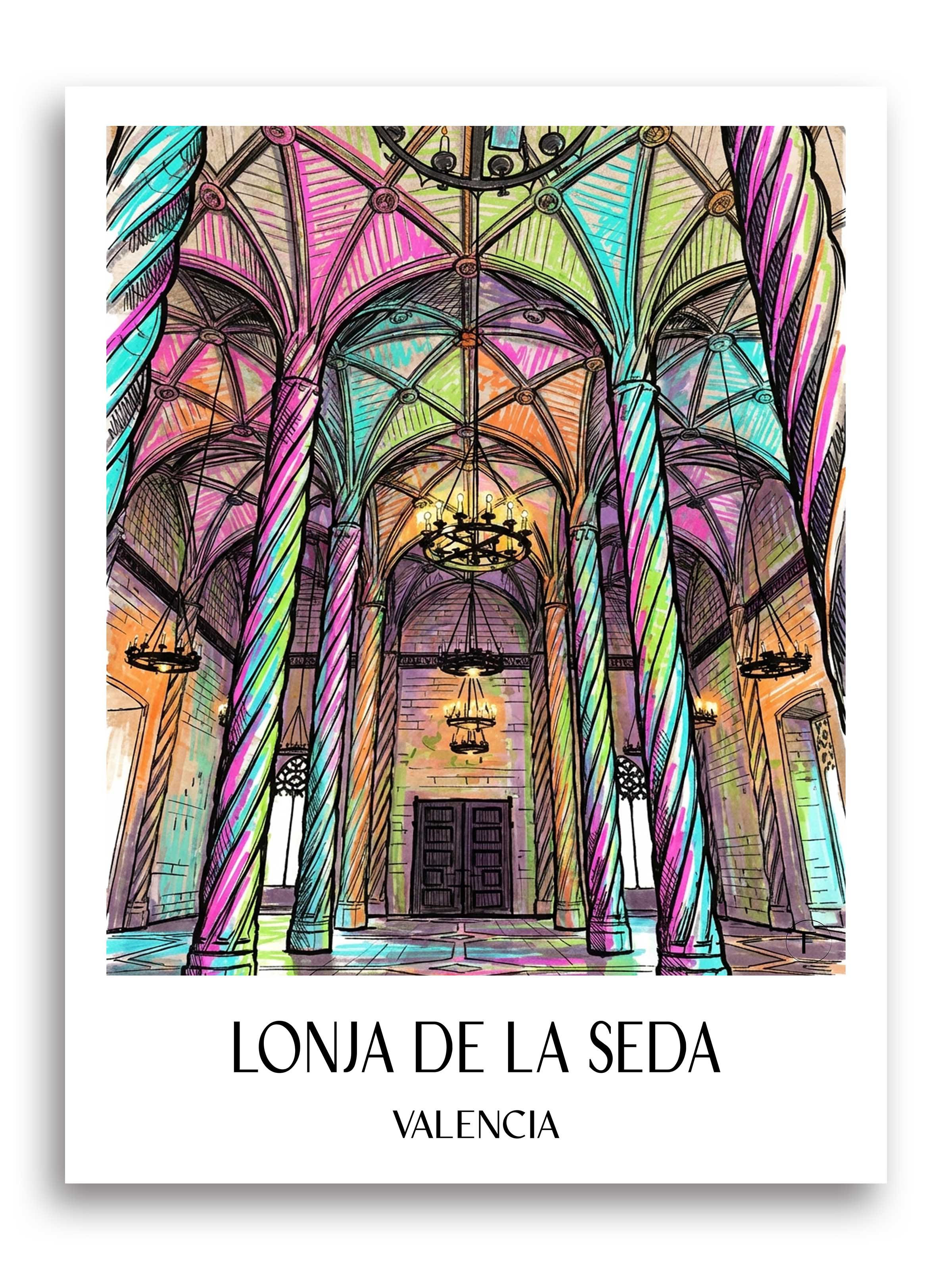 lonja-de-la-seda-valencia-spanien-poster-graffiti
