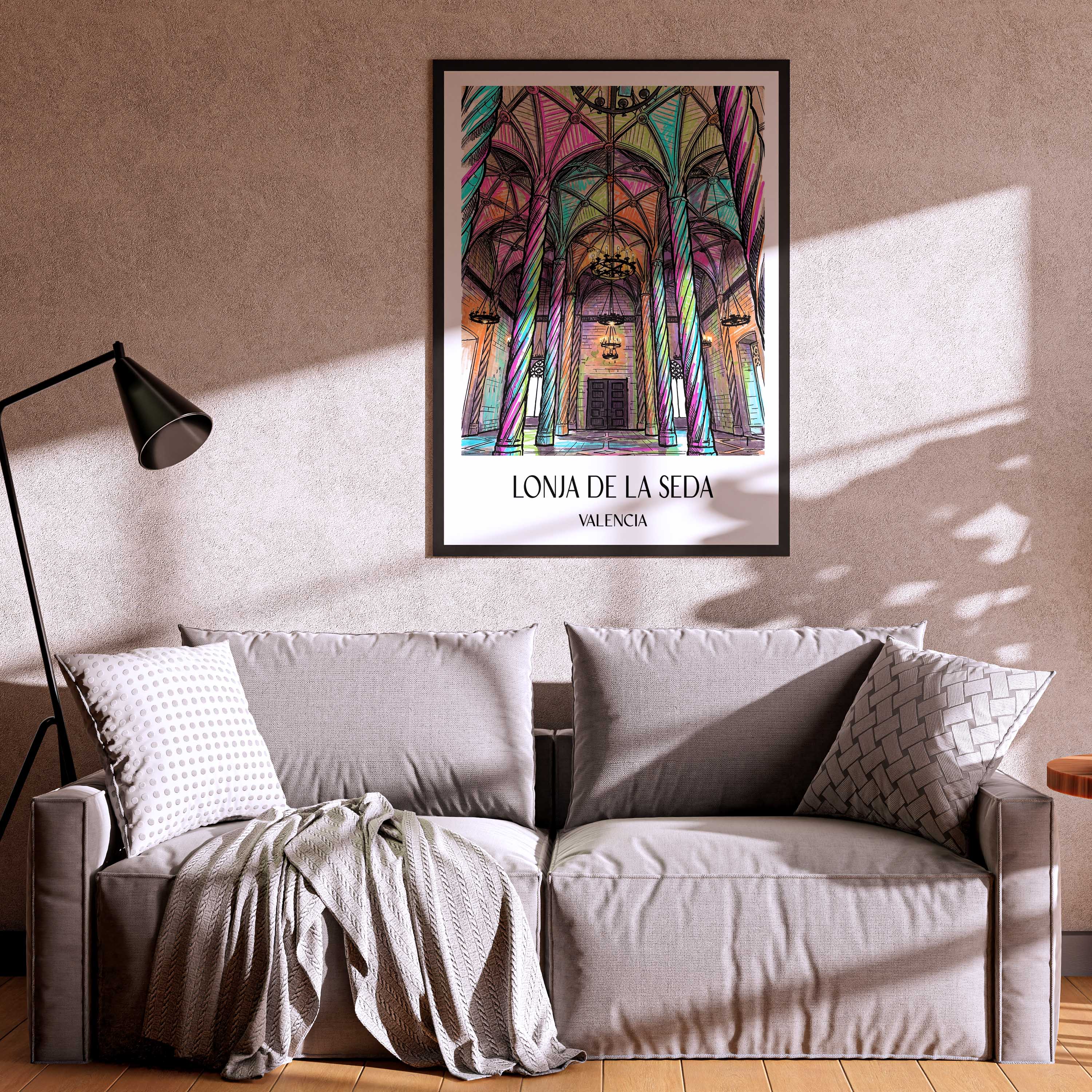 lonja-de-la-seda-valencia-spanien-poster-graffiti