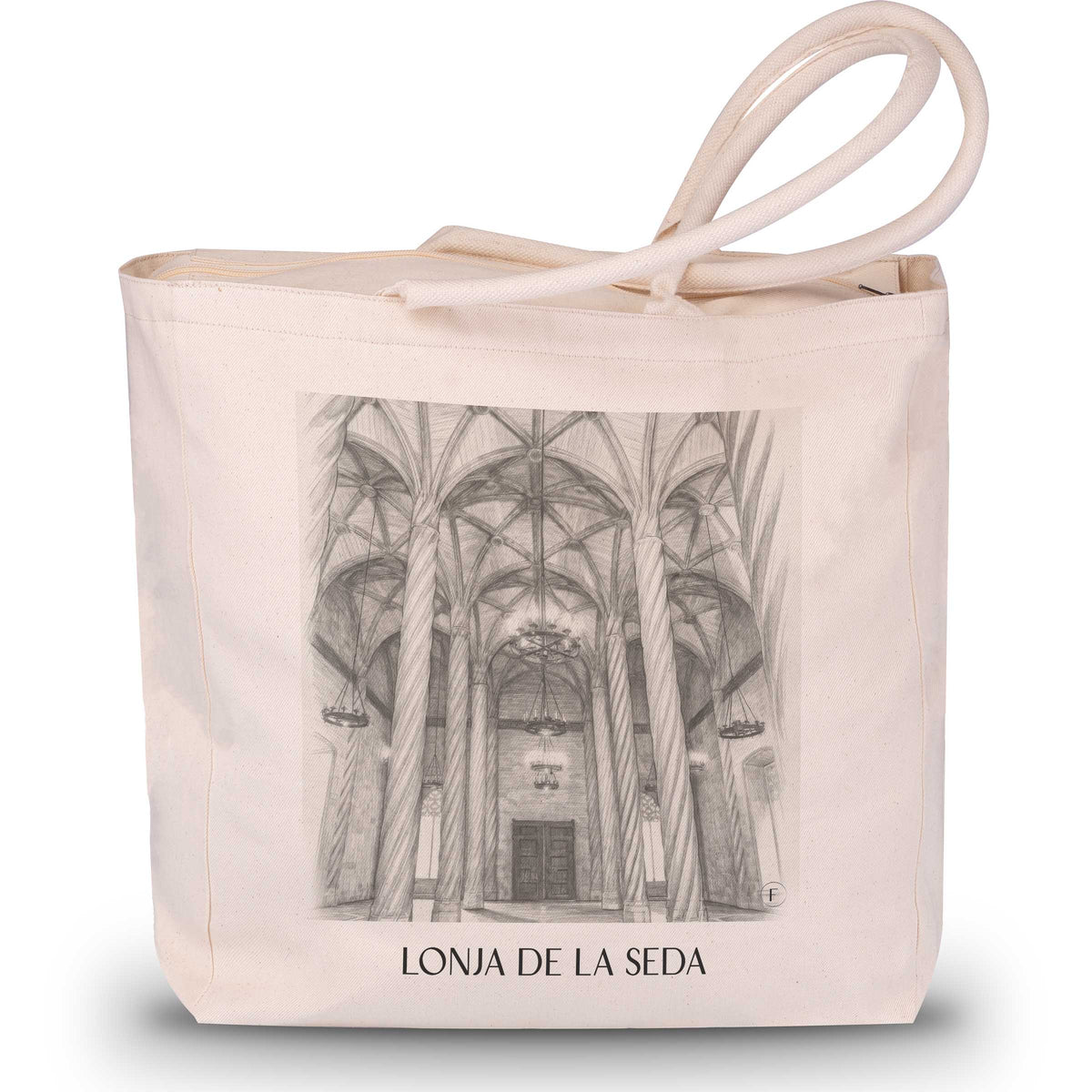 Lonja de la Seda Shopping Tasche - Valencia - Spanien Tote Bag - Einkaufstasche im Zeichnung Stil - favplace