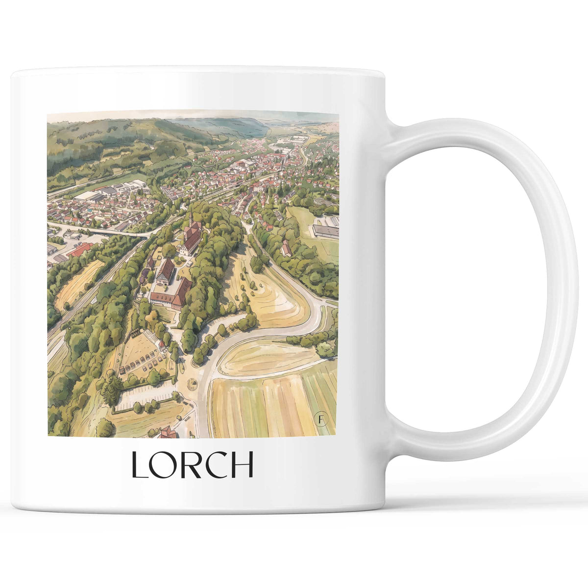 Lorch Kaffeebecher - Remstal - Deutschland Becher - Kaffeetasse im Aquarell Stil - favplace