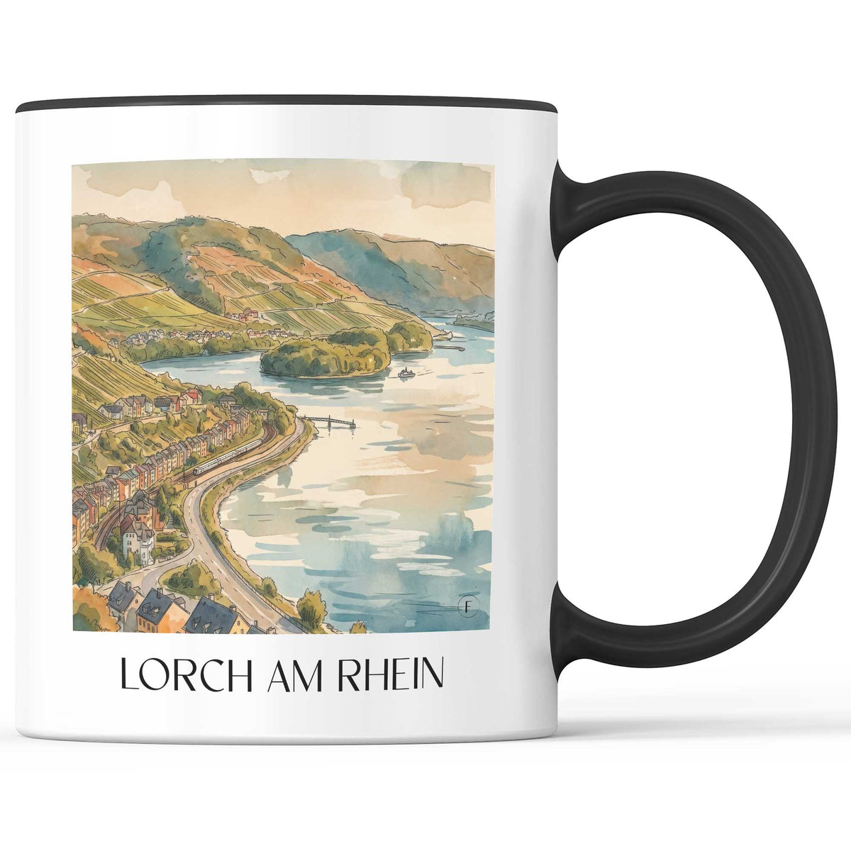 lorch-am-rhein-rheingau-deutschland-kaffeebecher-aquarell