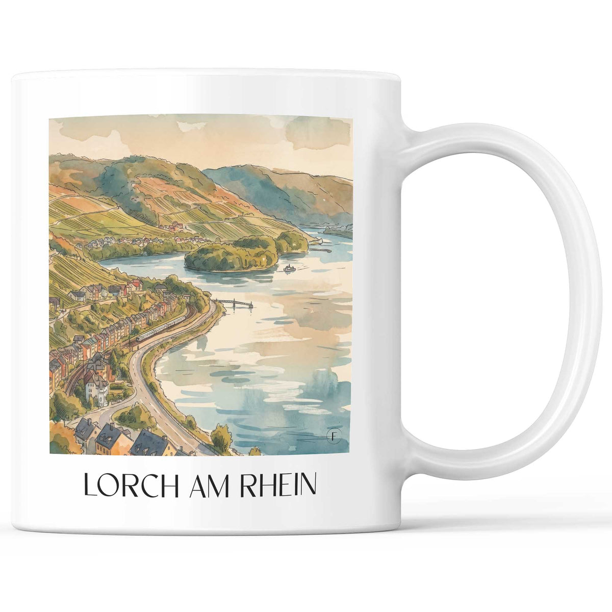 lorch-am-rhein-rheingau-deutschland-kaffeebecher-aquarell