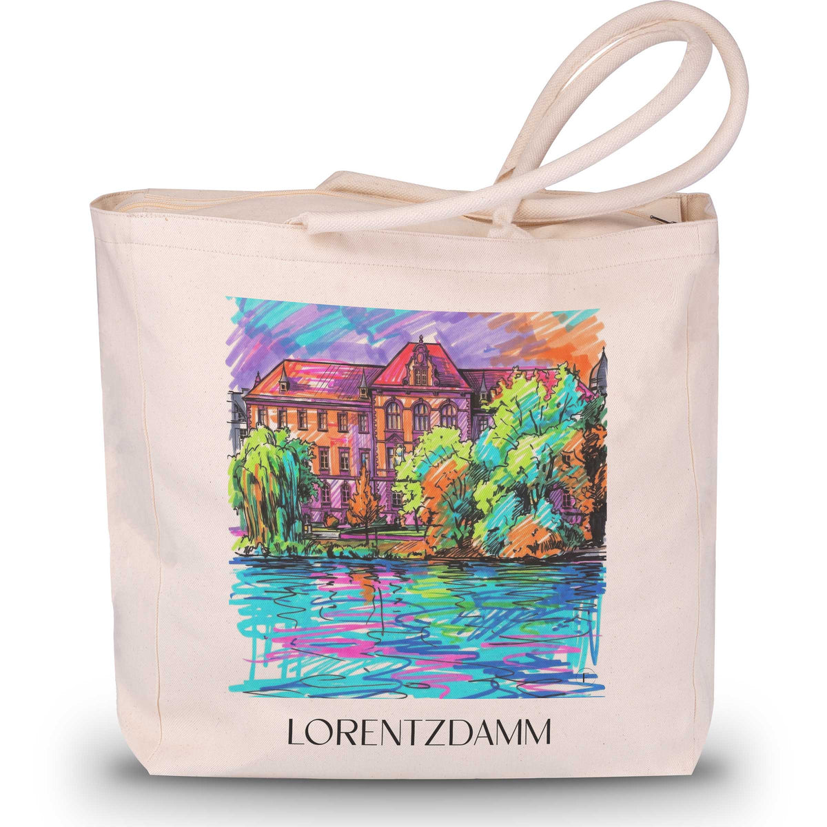 Lorentzdamm Shopping Tasche - Kiel - Deutschland Tote Bag - Einkaufstasche im Tag Graffiti Stil - favplace