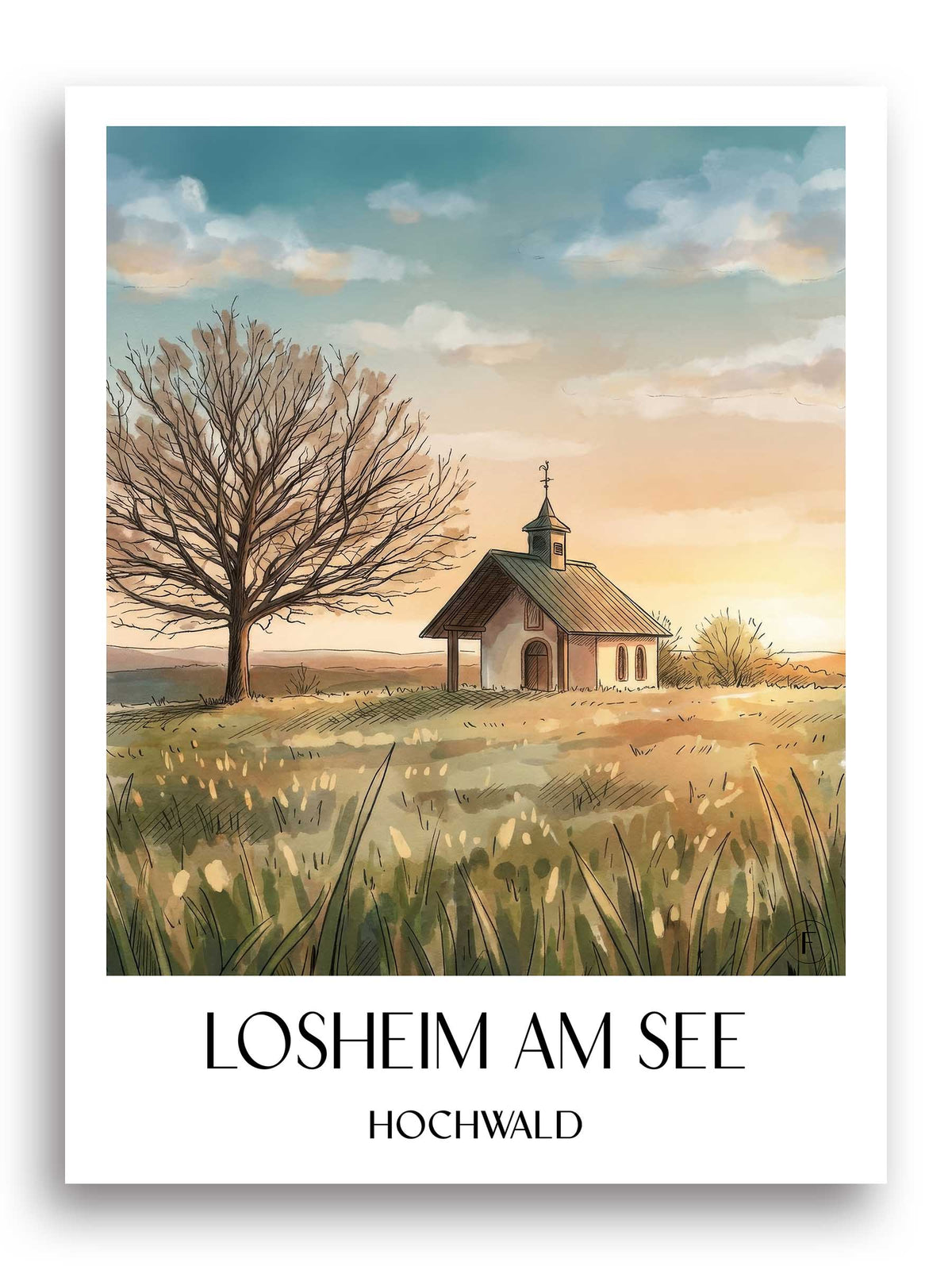 losheim-am-see-hochwald-deutschland-poster-aquarell