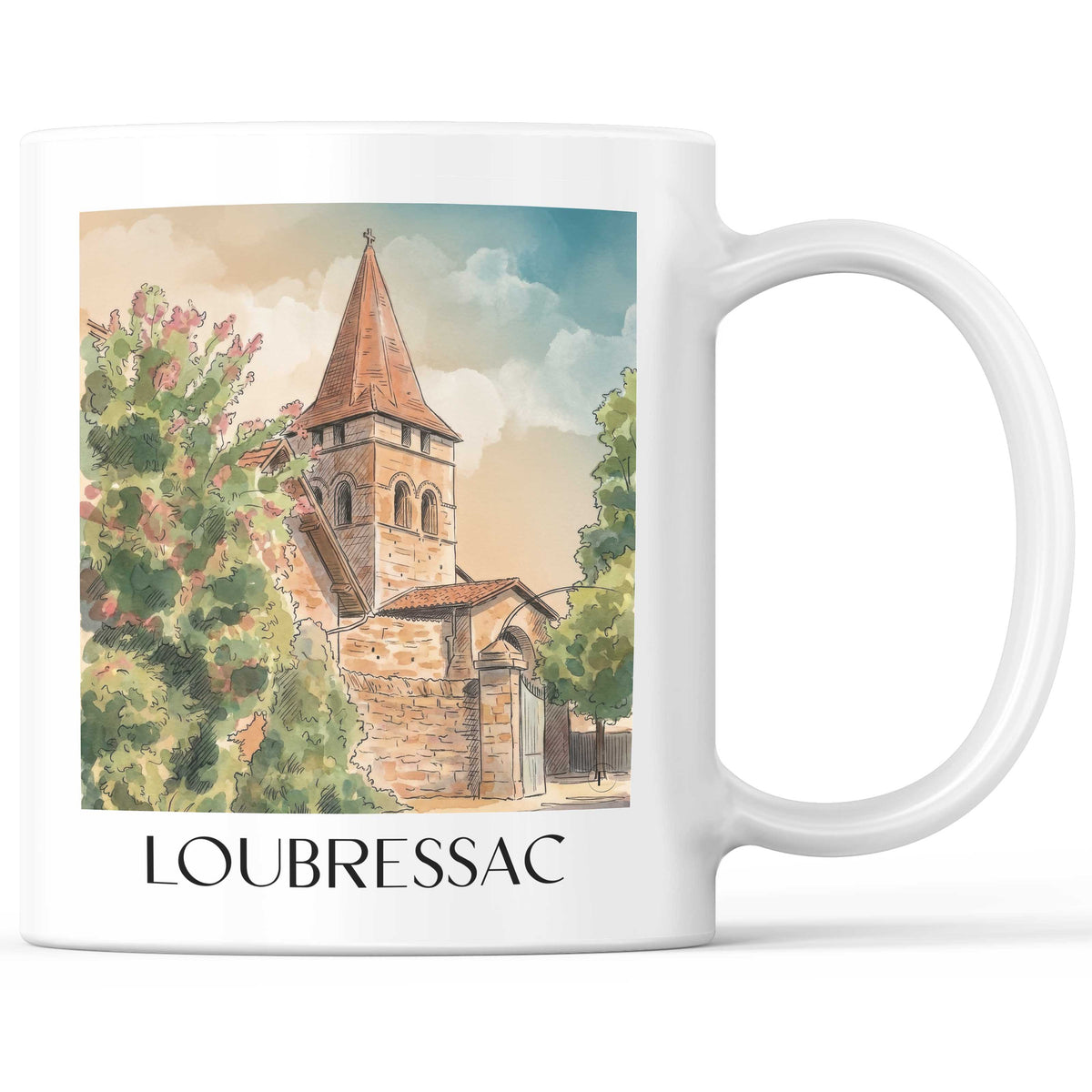 loubressac-vallée-de-la-dordogne-frankreich-kaffeebecher-aquarell