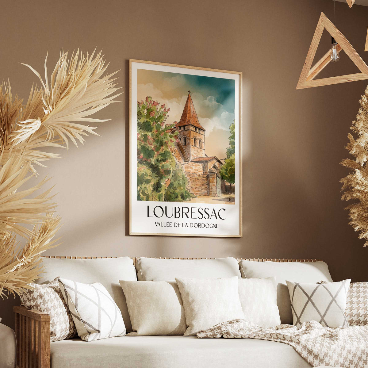 loubressac-vallée-de-la-dordogne-frankreich-poster-aquarell