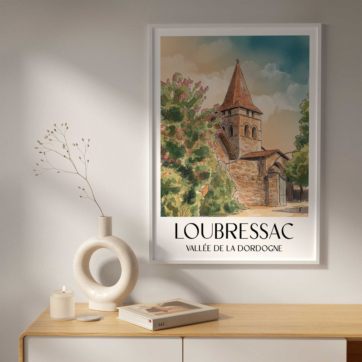 loubressac-vallée-de-la-dordogne-frankreich-poster-aquarell