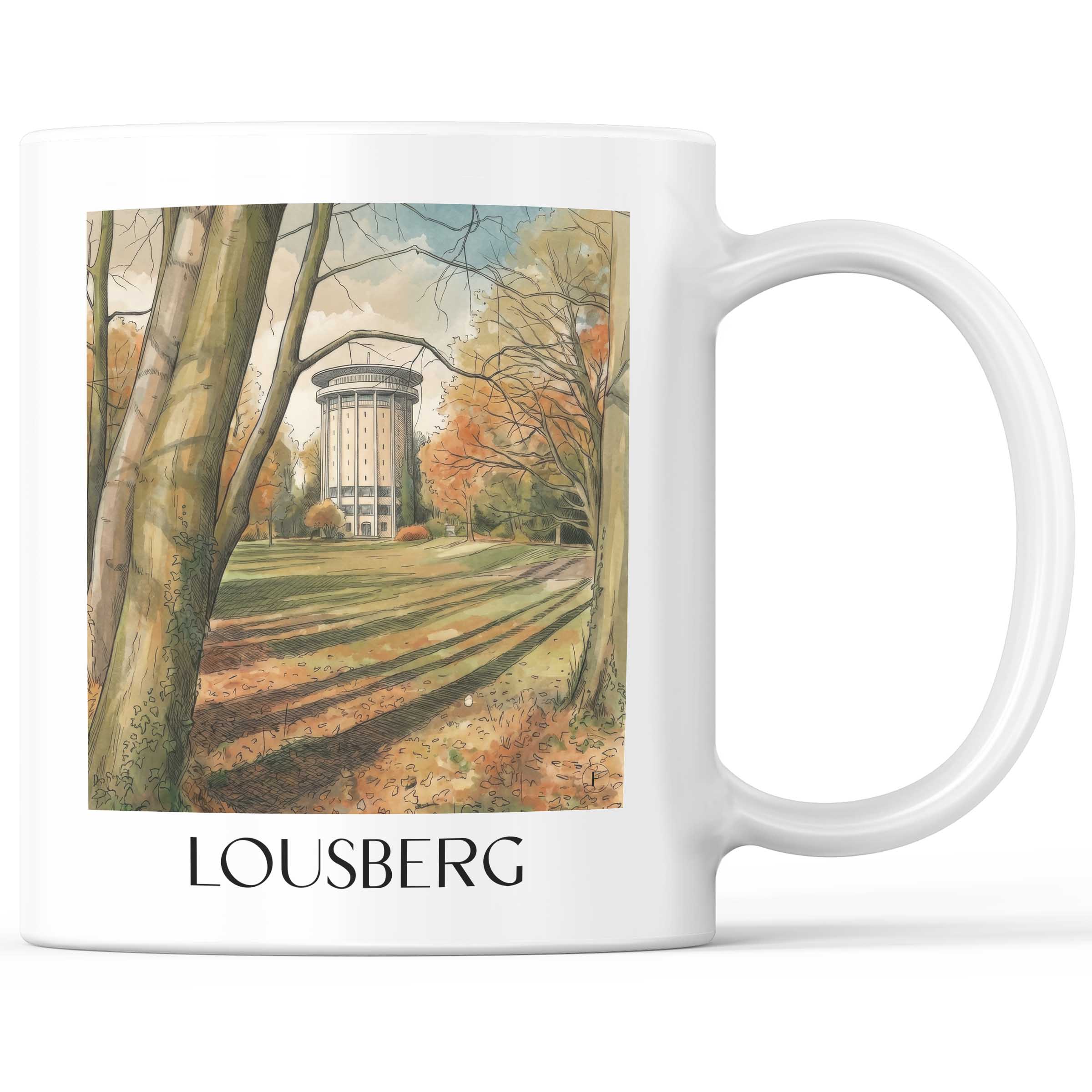 Lousberg Kaffeebecher - Aachen - Deutschland Becher - Kaffeetasse im Aquarell Stil - favplace