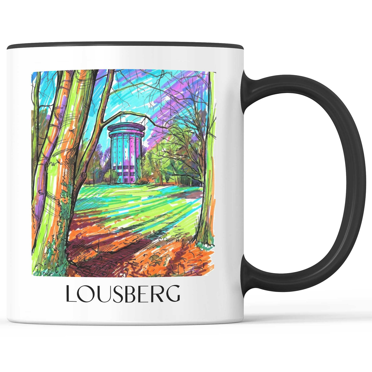 Lousberg Kaffeebecher - Aachen - Deutschland Becher - Kaffeetasse im Tag Graffiti Stil - favplace