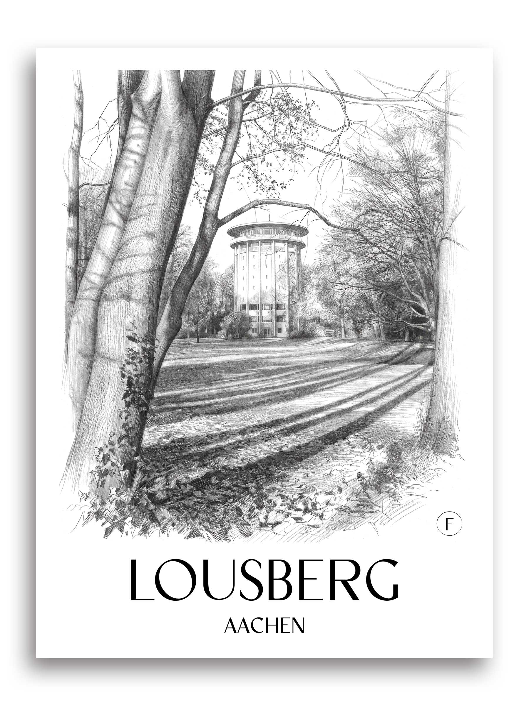 lousberg-aachen-deutschland-poster-bleistift-zeichnung-drawing