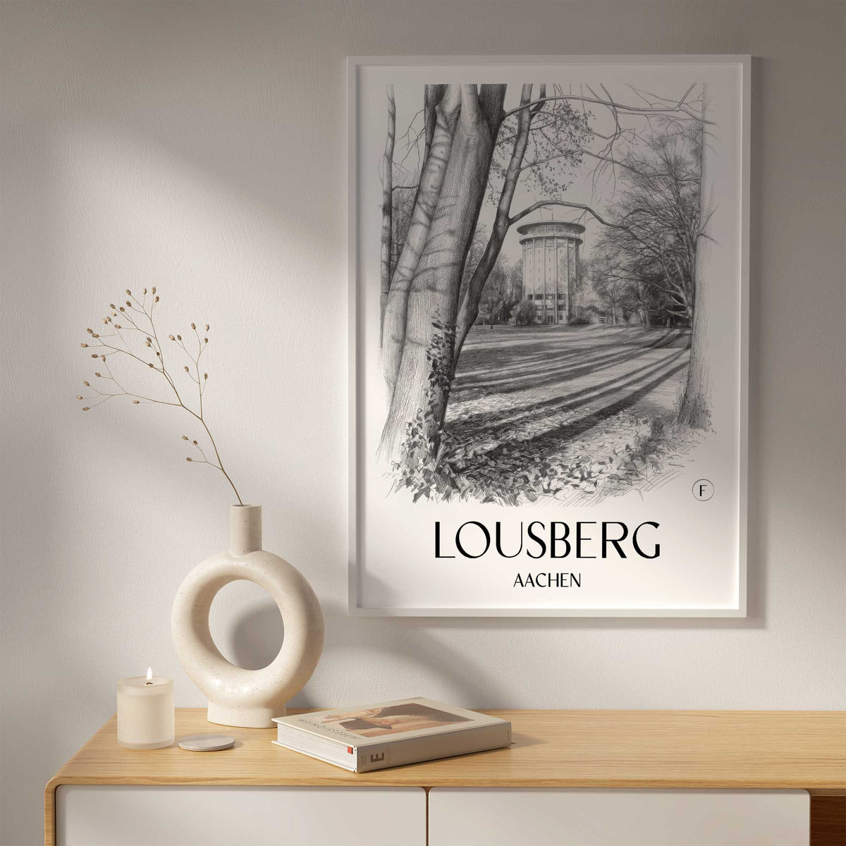 lousberg-aachen-deutschland-poster-bleistift-zeichnung-drawing