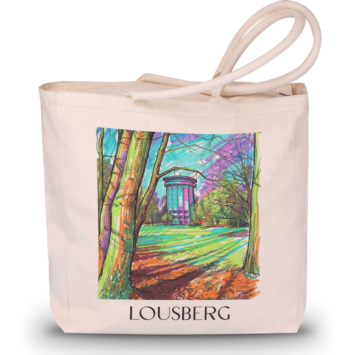 Lousberg Shopping Tasche - Aachen - Deutschland Tote Bag - Einkaufstasche im Tag Graffiti Stil - favplace