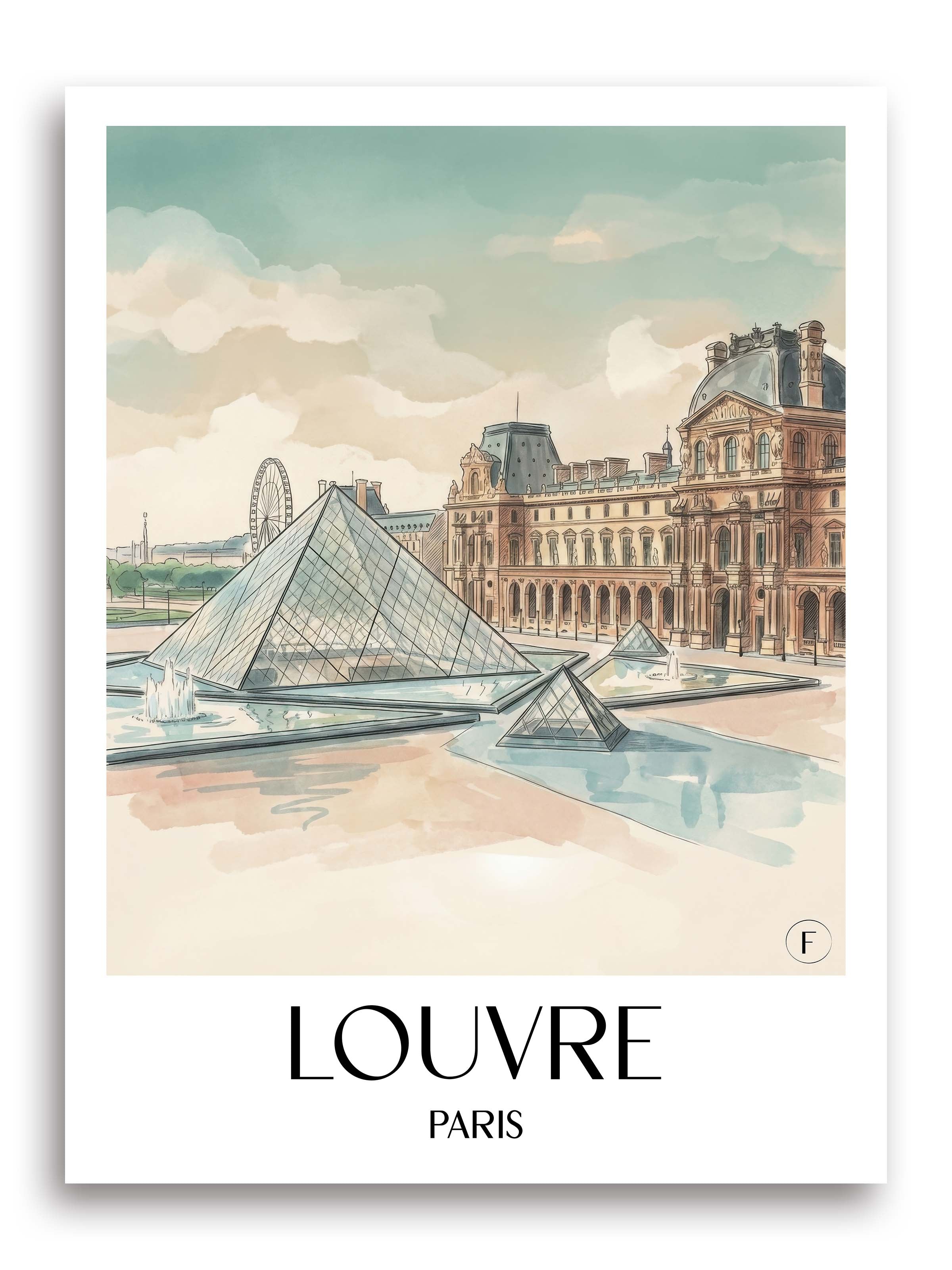 louvre-paris-frankreich-poster-aquarell