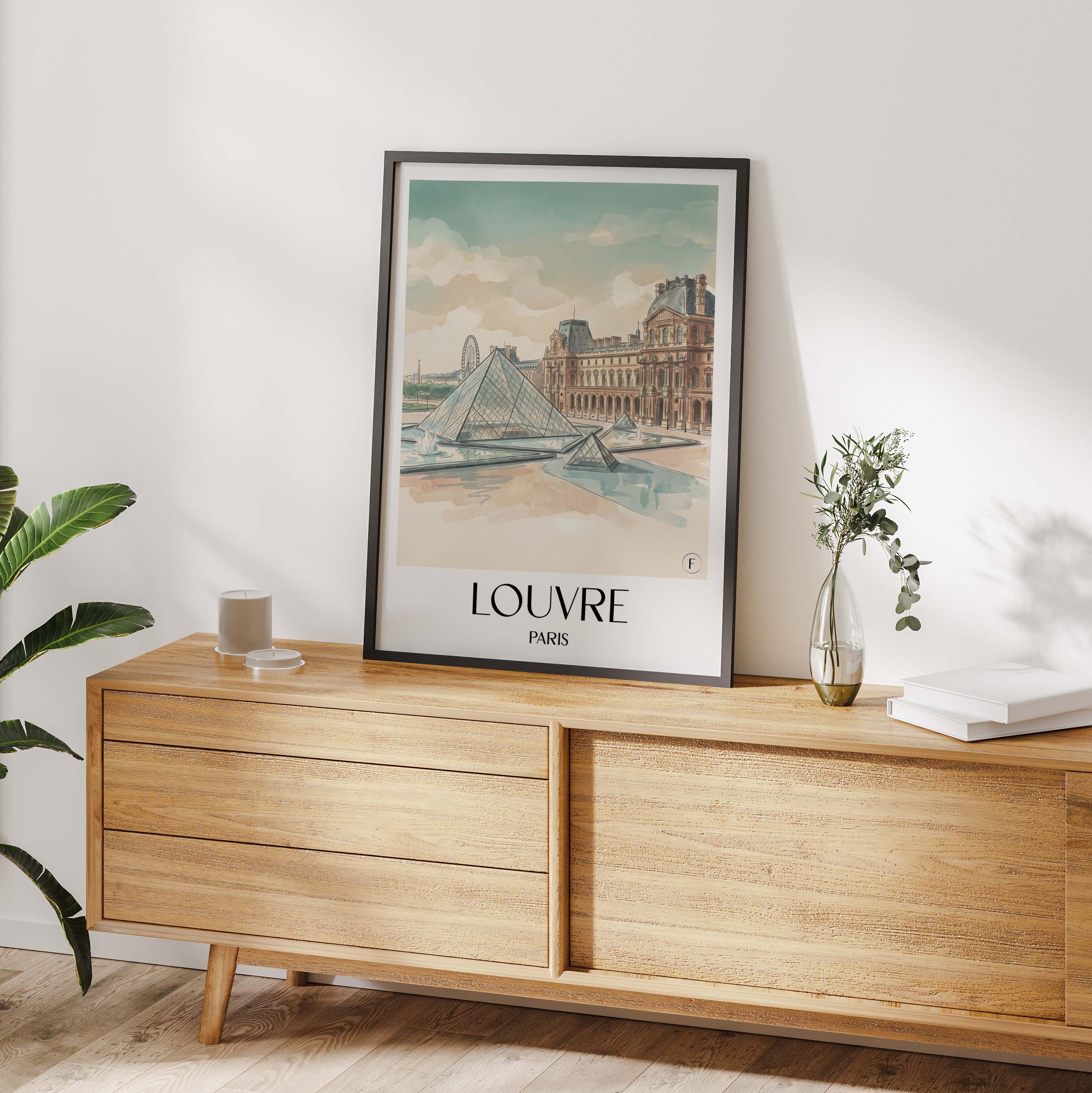 louvre-paris-frankreich-poster-aquarell