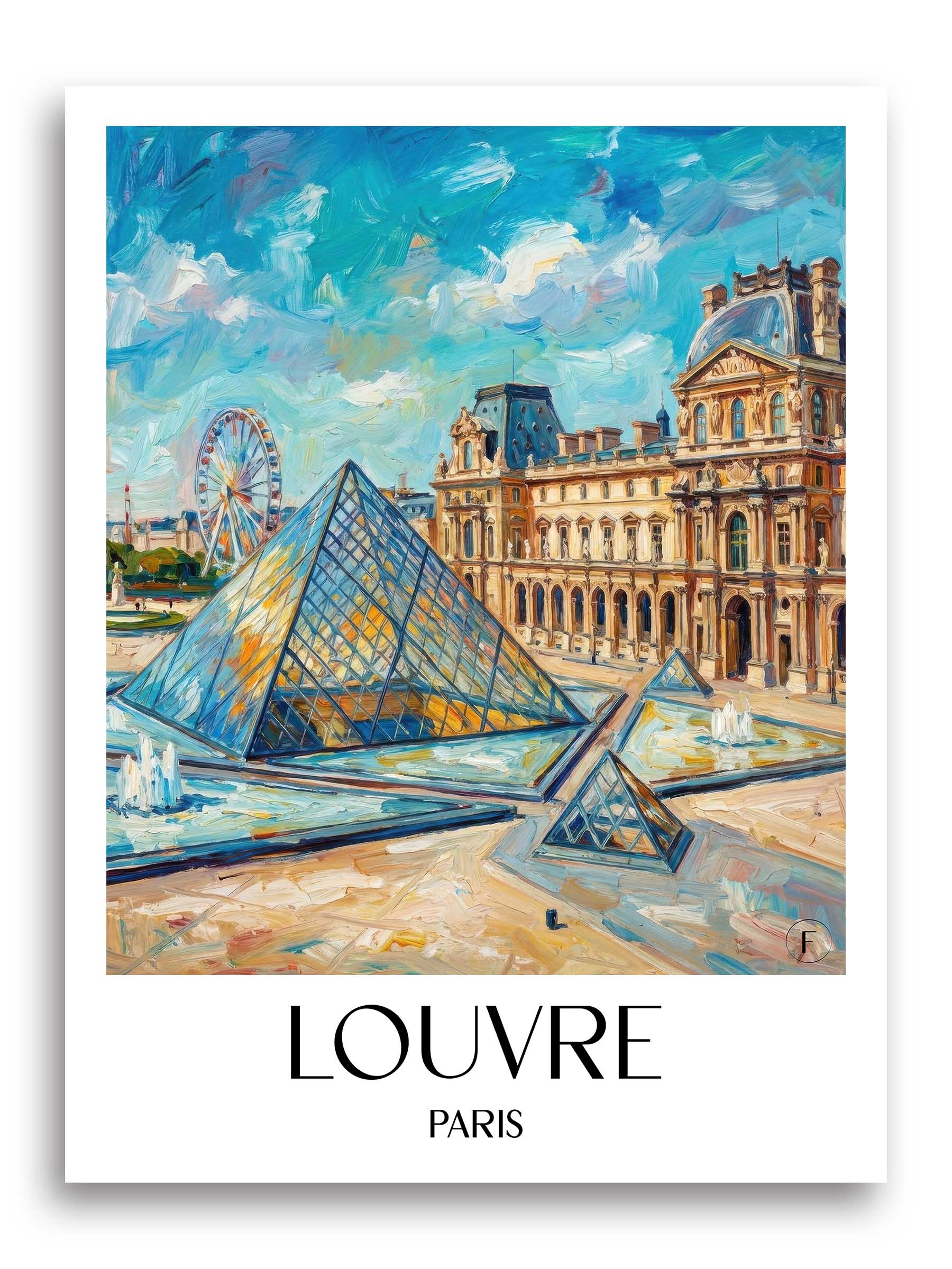 Louvre Poster - Paris - Frankreich Kunstdruck - Ölgemälde von A4 bis A1 - favplace