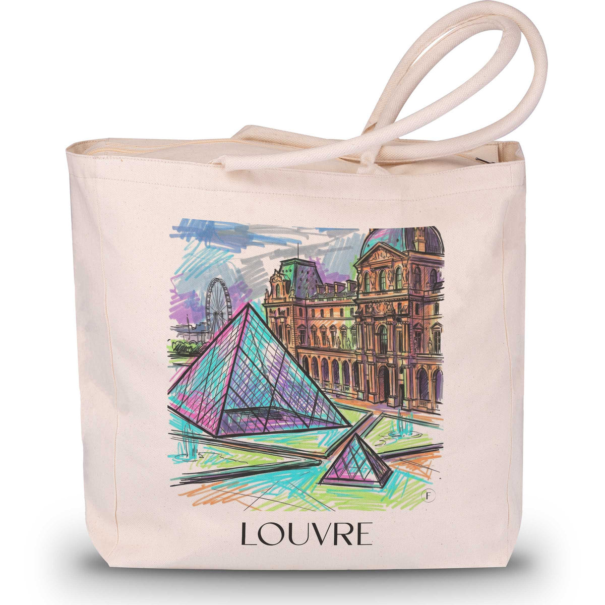 Louvre Shopping Tasche - Paris - Frankreich Tote Bag - Einkaufstasche im Tag Graffiti Stil - favplace