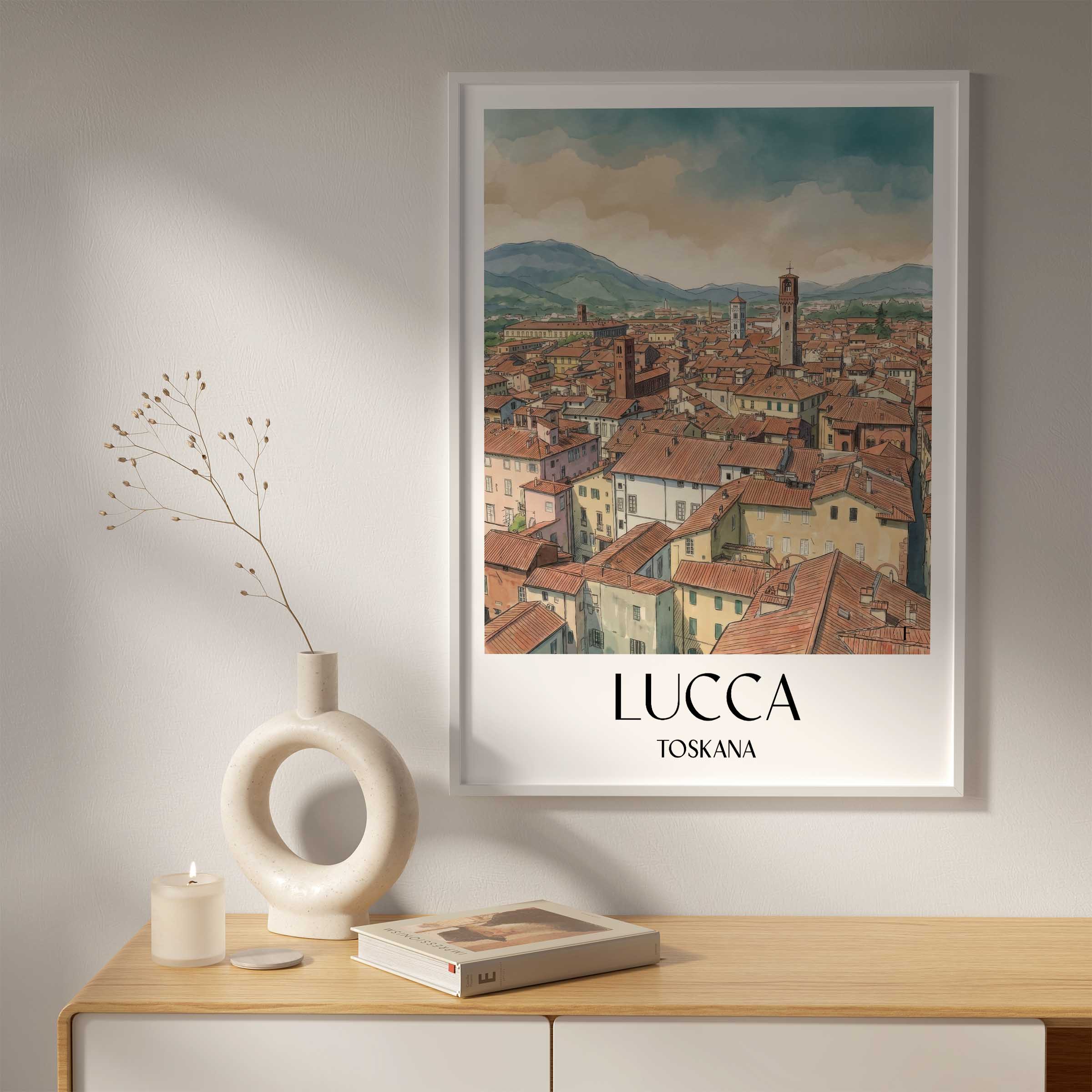 lucca-toskana-italien-poster-aquarell