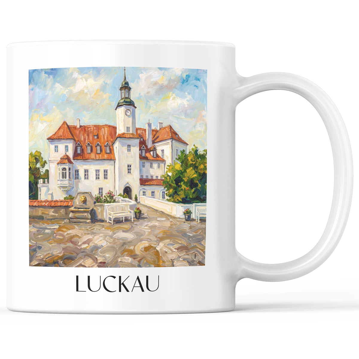 Luckau Kaffeebecher - Niederlausitz - Deutschland Becher - Kaffeetasse im Ölgemälde Stil - favplace