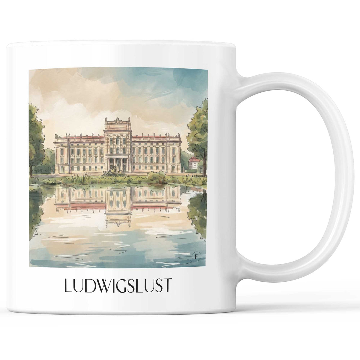 Ludwigslust Kaffeebecher - Mecklenburg-Vorpommern - Deutschland Becher - Kaffeetasse im Aquarell Stil - favplace