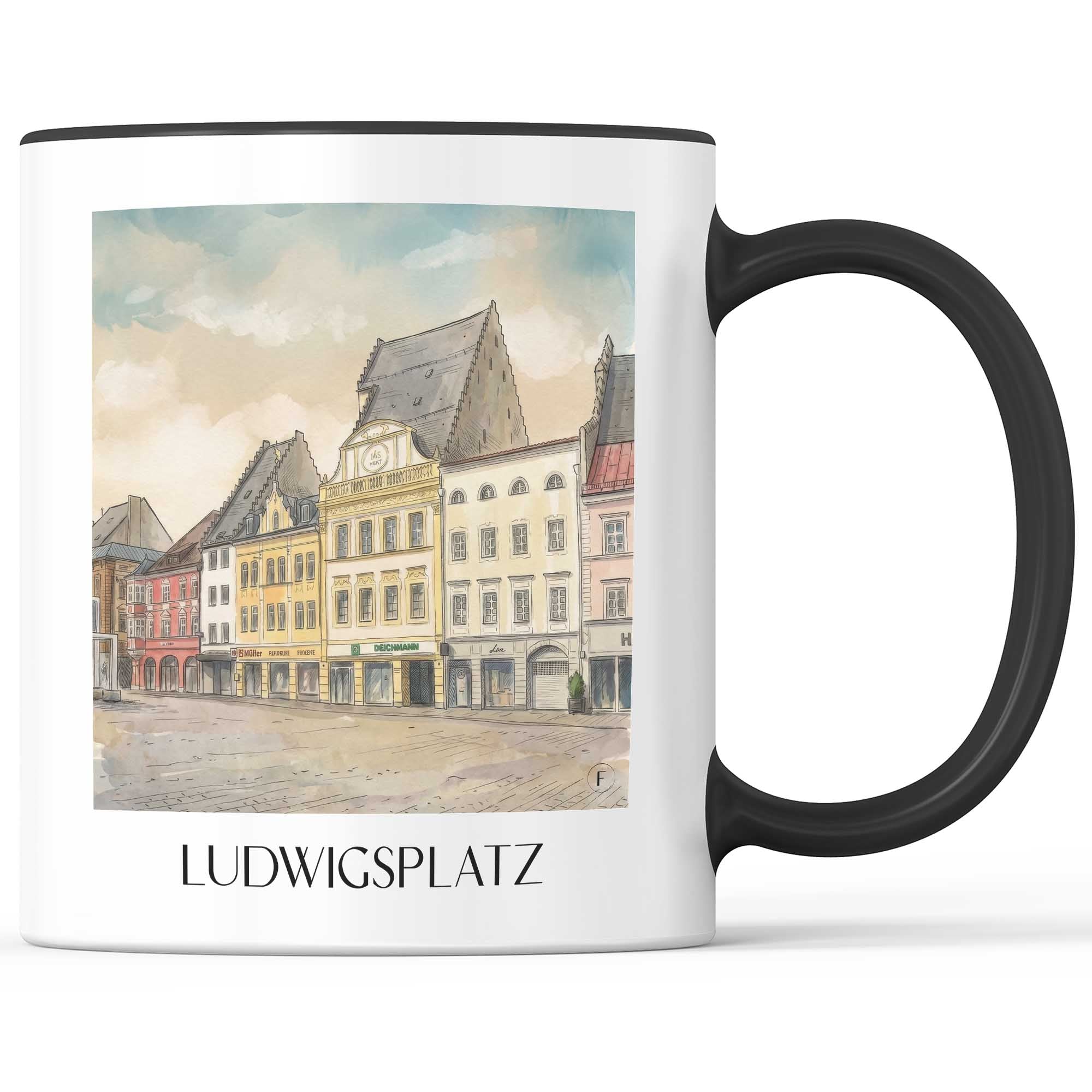 ludwigsplatz-straubing-deutschland-kaffeebecher-aquarell