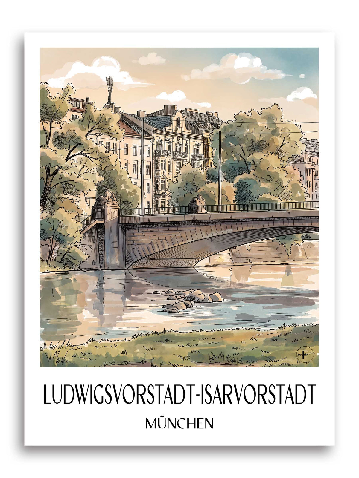 ludwigsvorstadt-isarvorstadt-münchen-deutschland-poster-aquarell