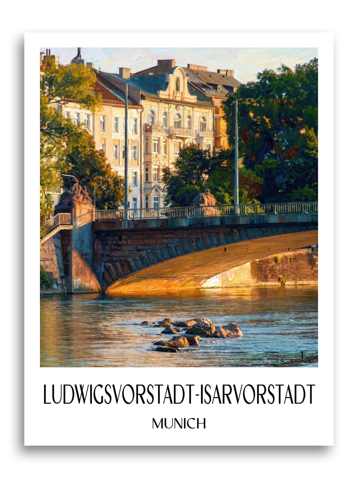 Ludwigsvorstadt-Isarvorstadt Poster - München - Deutschland Kunstdruck - Ölgemälde von A4 bis A1 - favplace