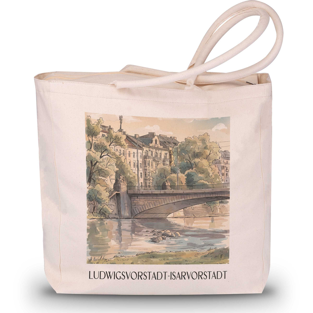 ludwigsvorstadt-isarvorstadt-münchen-deutschland-einkaufstasche-aquarell