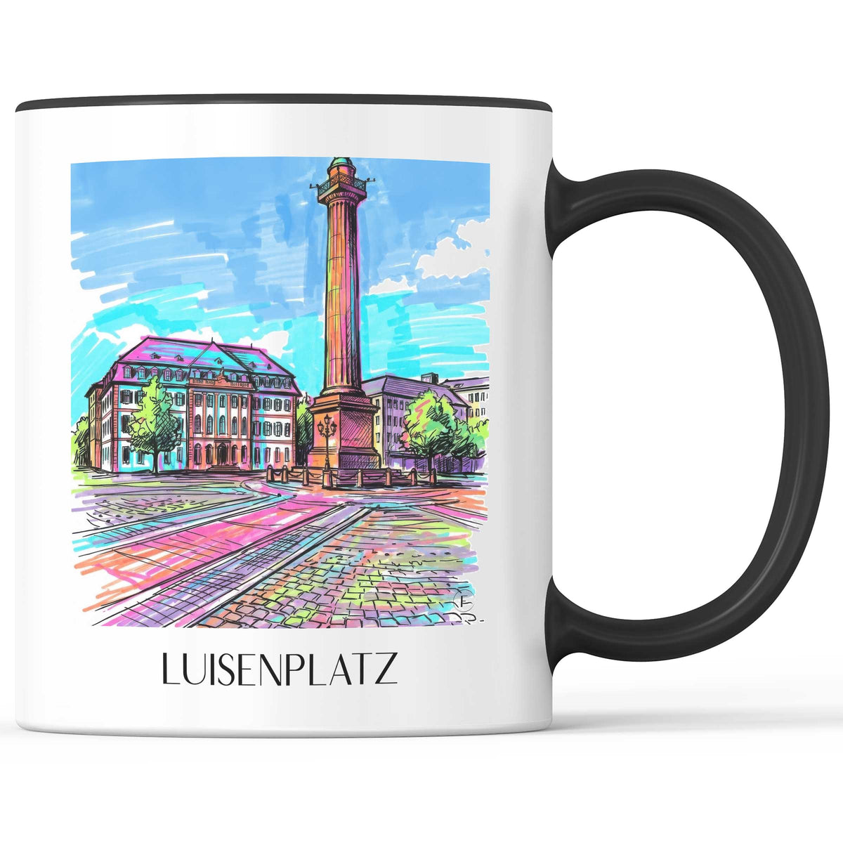 Luisenplatz Kaffeebecher - Darmstadt - Deutschland Becher - Kaffeetasse im Tag Graffiti Stil - favplace