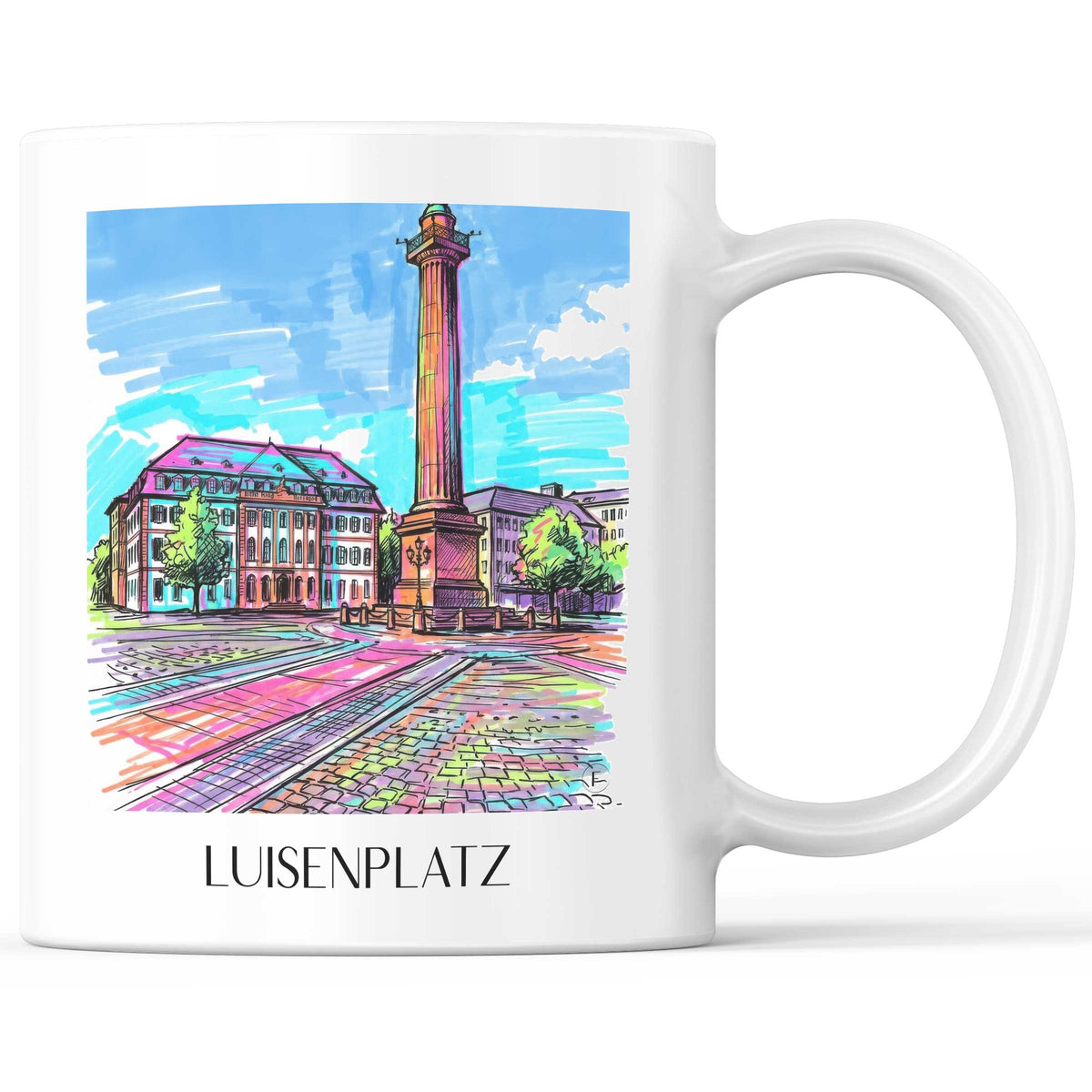 Luisenplatz Kaffeebecher - Darmstadt - Deutschland Becher - Kaffeetasse im Tag Graffiti Stil - favplace