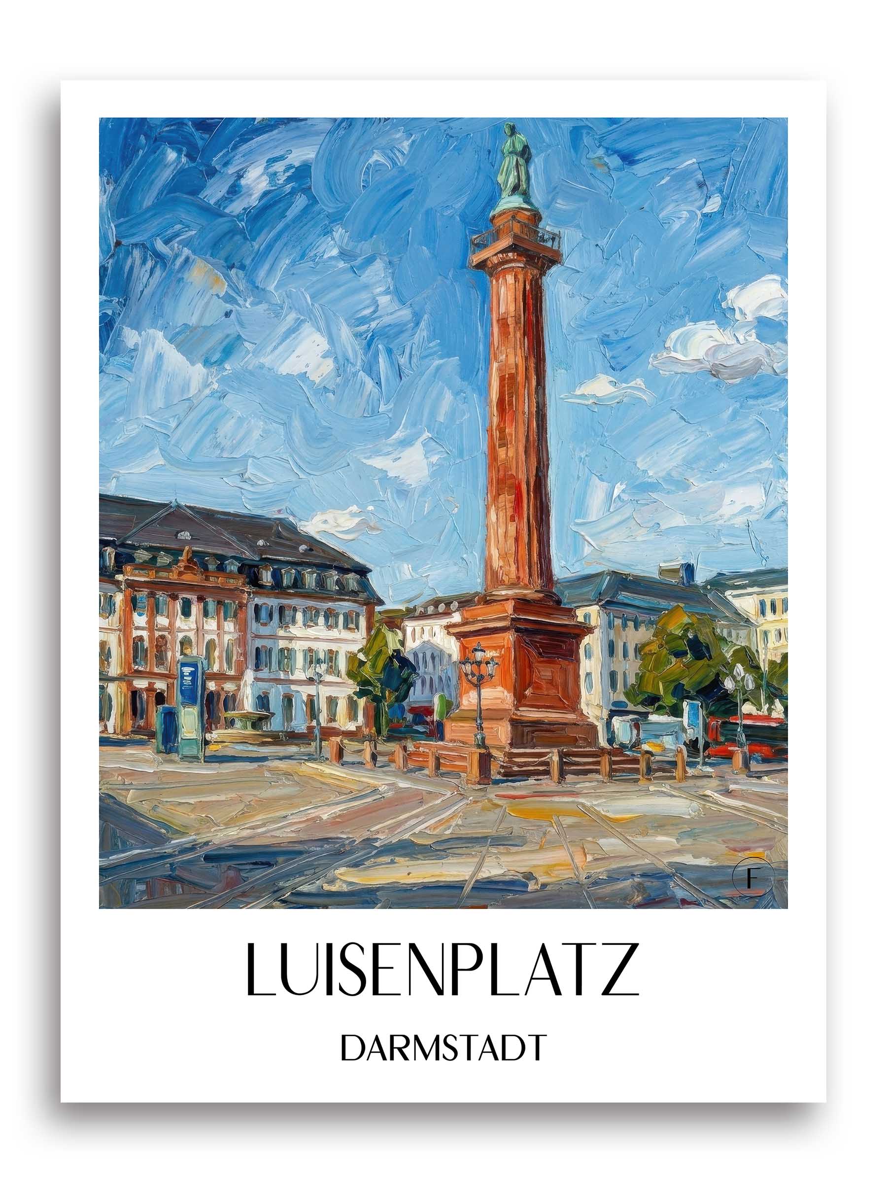 Luisenplatz Poster - Darmstadt - Deutschland Kunstdruck - Ölgemälde von A4 bis A1 - favplace