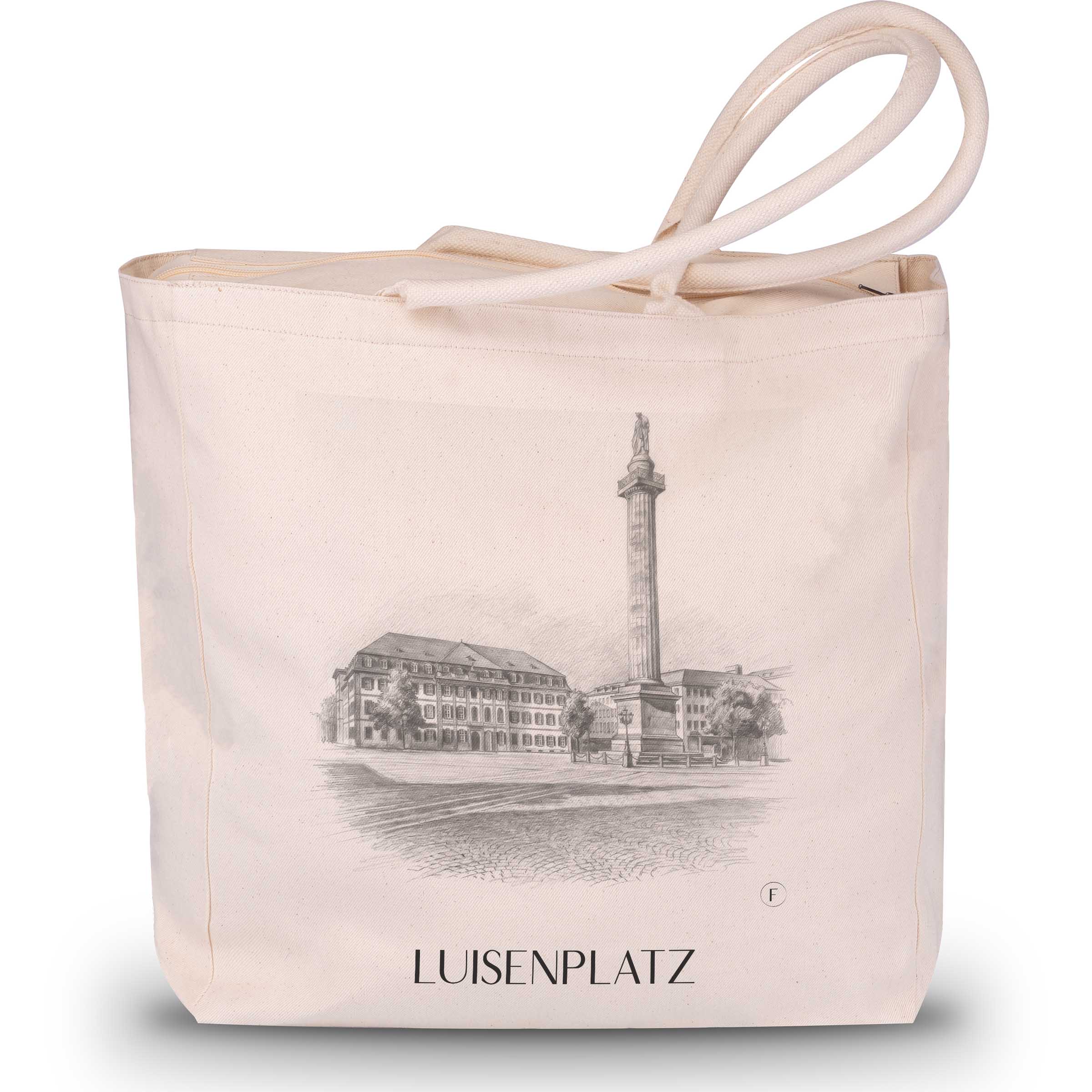 Luisenplatz Shopping Tasche - Darmstadt - Deutschland Tote Bag - Einkaufstasche im Zeichnung Stil - favplace
