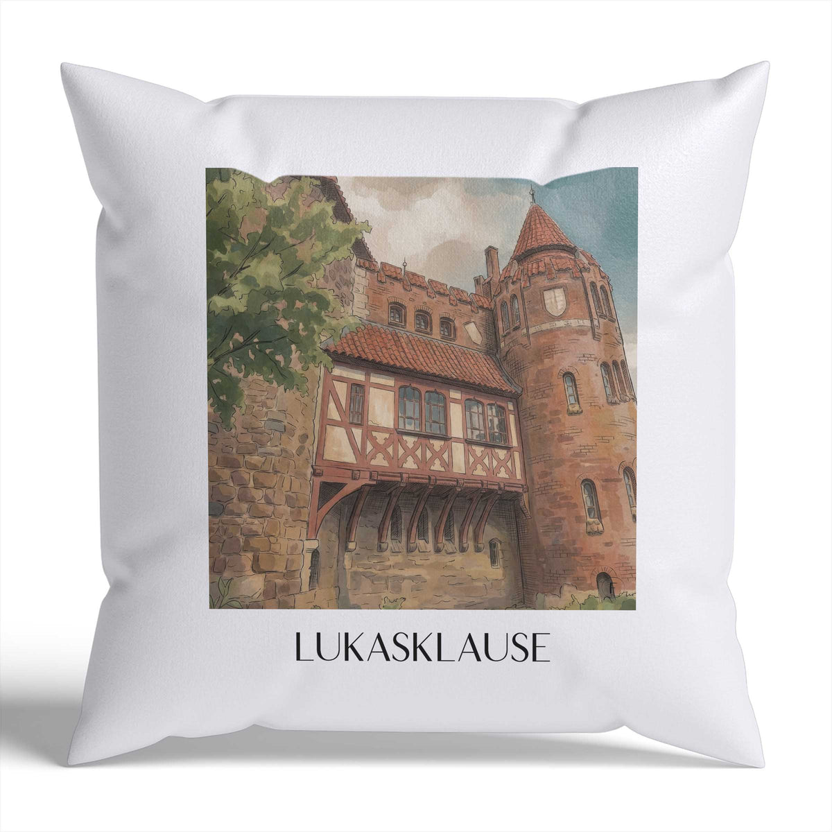 Lukasklause Kissenhülle - Zierkissen Bezug - Magdeburg - Deutschland Kissen bzw. Kissenbezug im Aquarell Stil - favplace