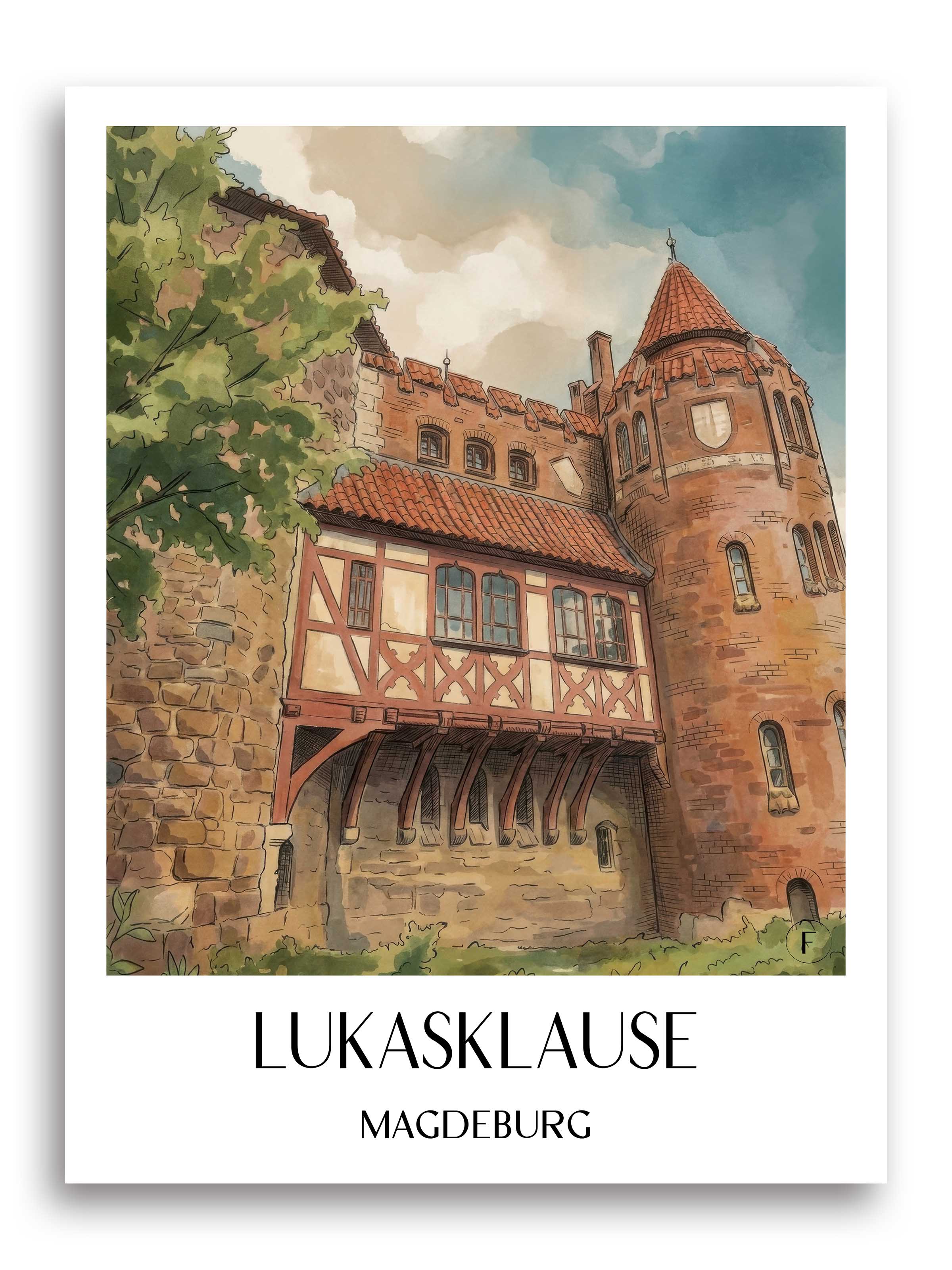 lukasklause-magdeburg-deutschland-poster-aquarell