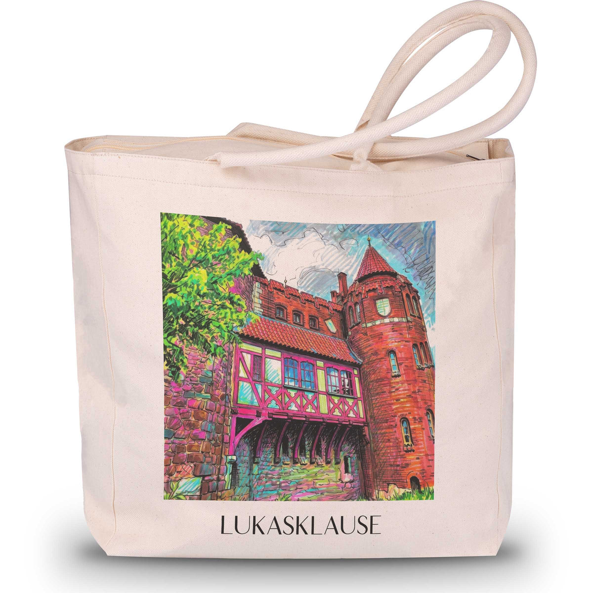 Lukasklause Shopping Tasche - Magdeburg - Deutschland Tote Bag - Einkaufstasche im Tag Graffiti Stil - favplace